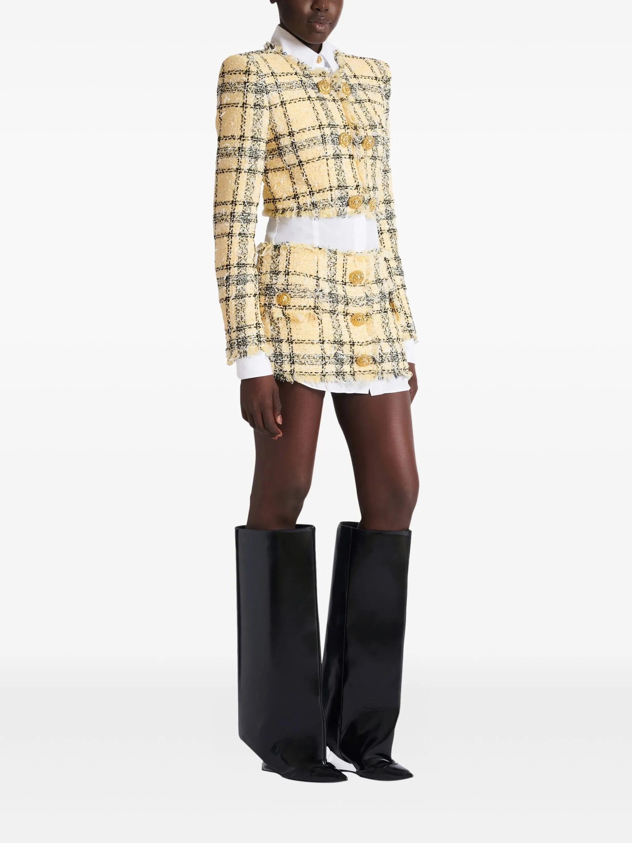 Balmain mini glitter tweed skirt