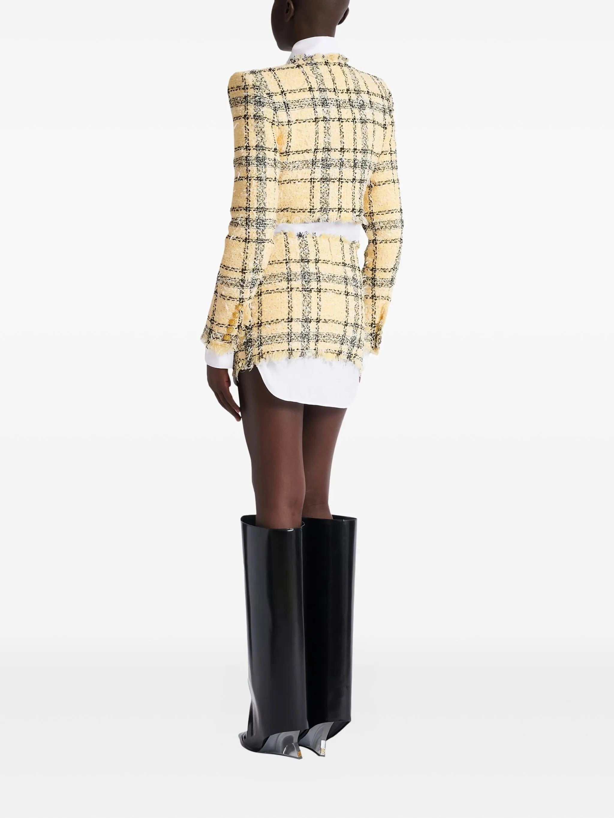 Balmain mini glitter tweed skirt