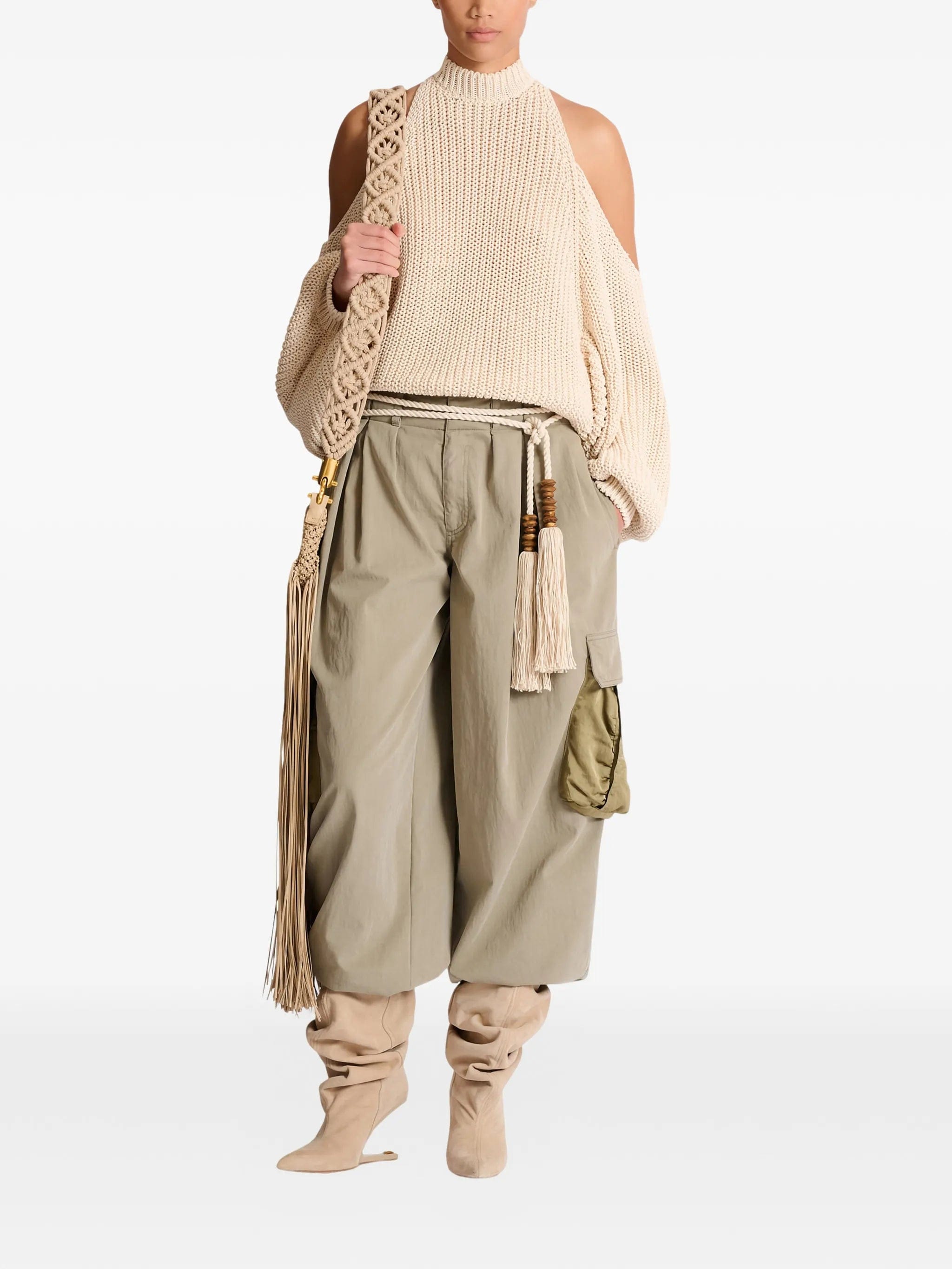 Balmain open - shoulder sweater