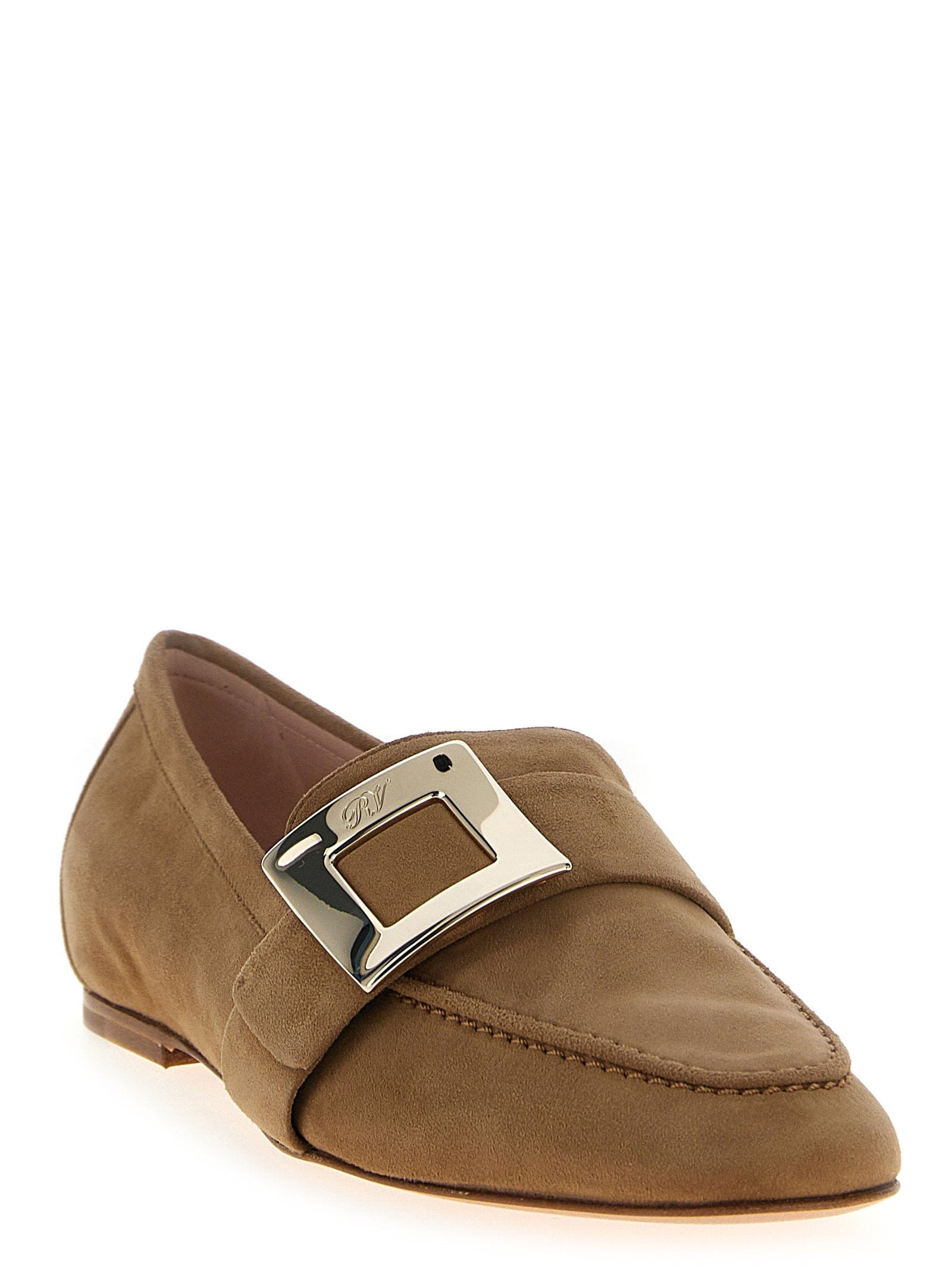 Roger Vivier Suede Loafer — Tan