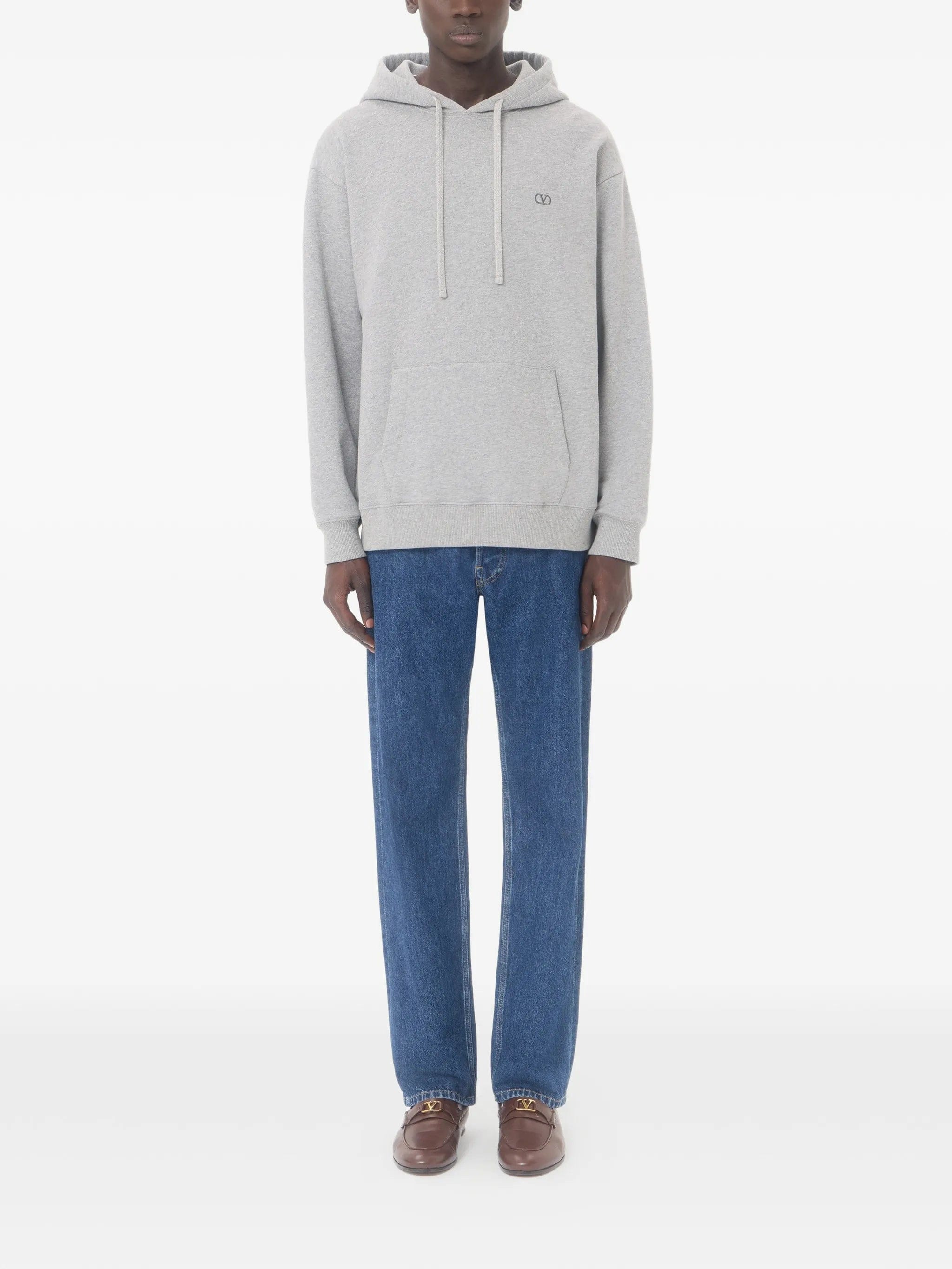 Valentino Garavani cotton hoodie with VLogo embroidery