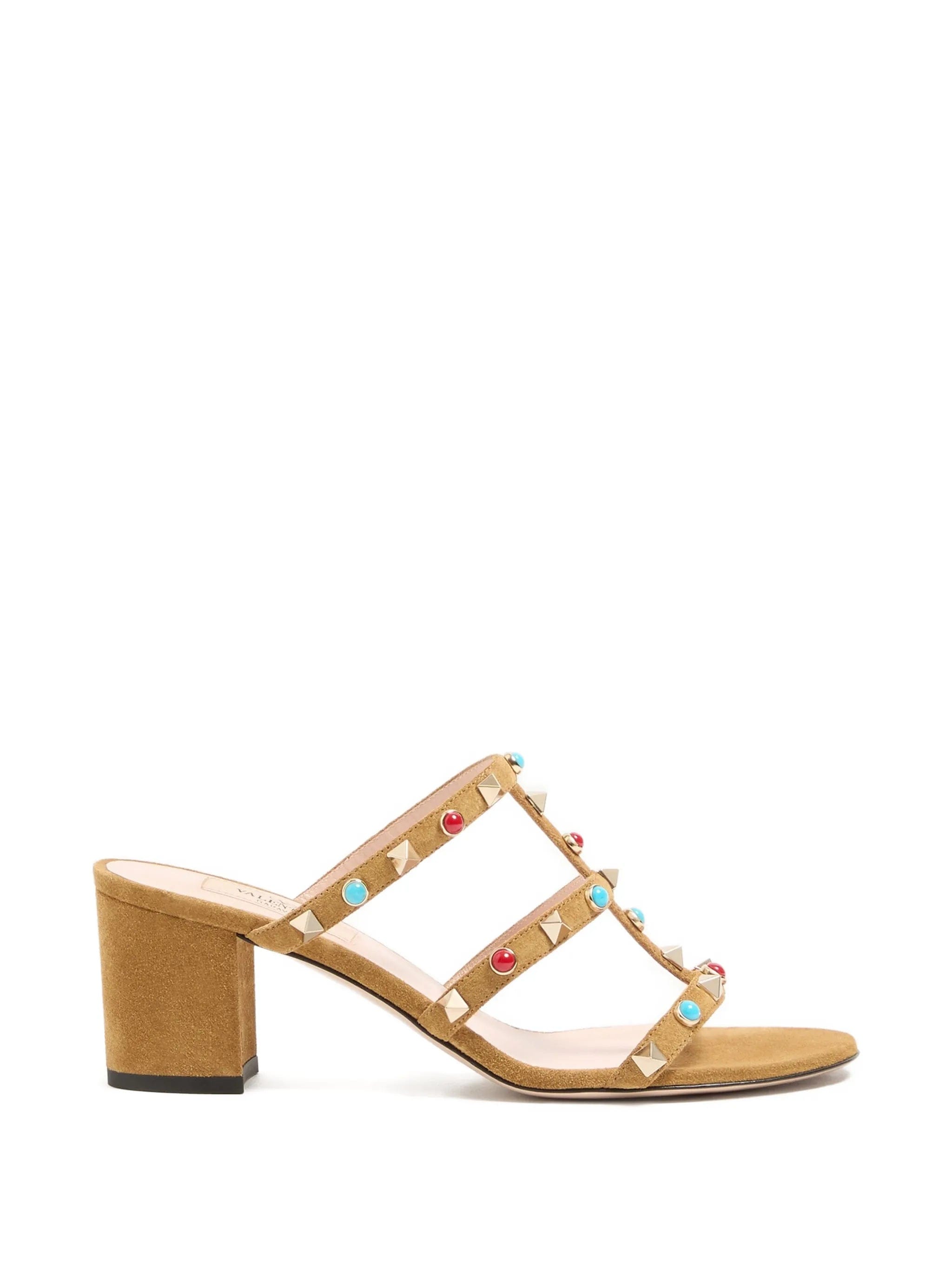 Valentino Garavani Rockstud cabochon - embellished leather sandals