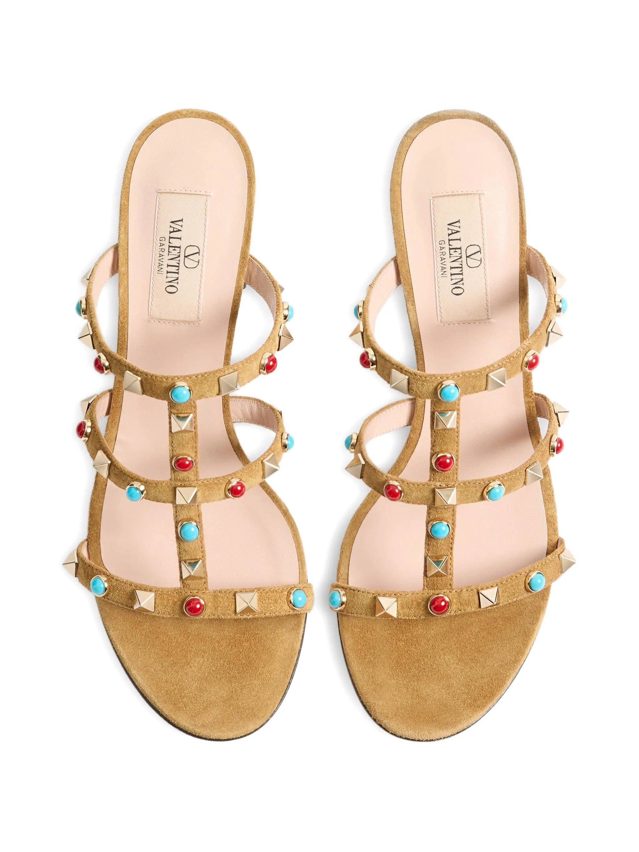 Valentino Garavani Rockstud cabochon - embellished leather sandals