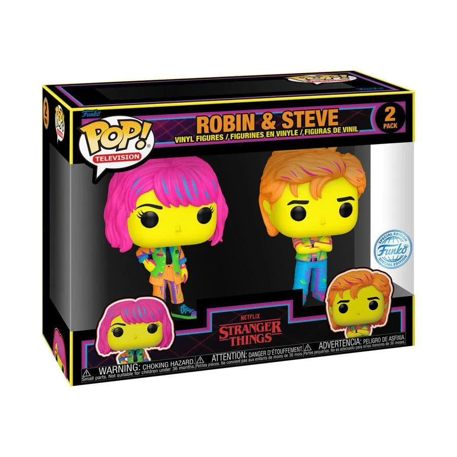 Funko Stranger Things - Robin & Steve US Exclusive Blacklight Pop! 2 - Pack [RS]