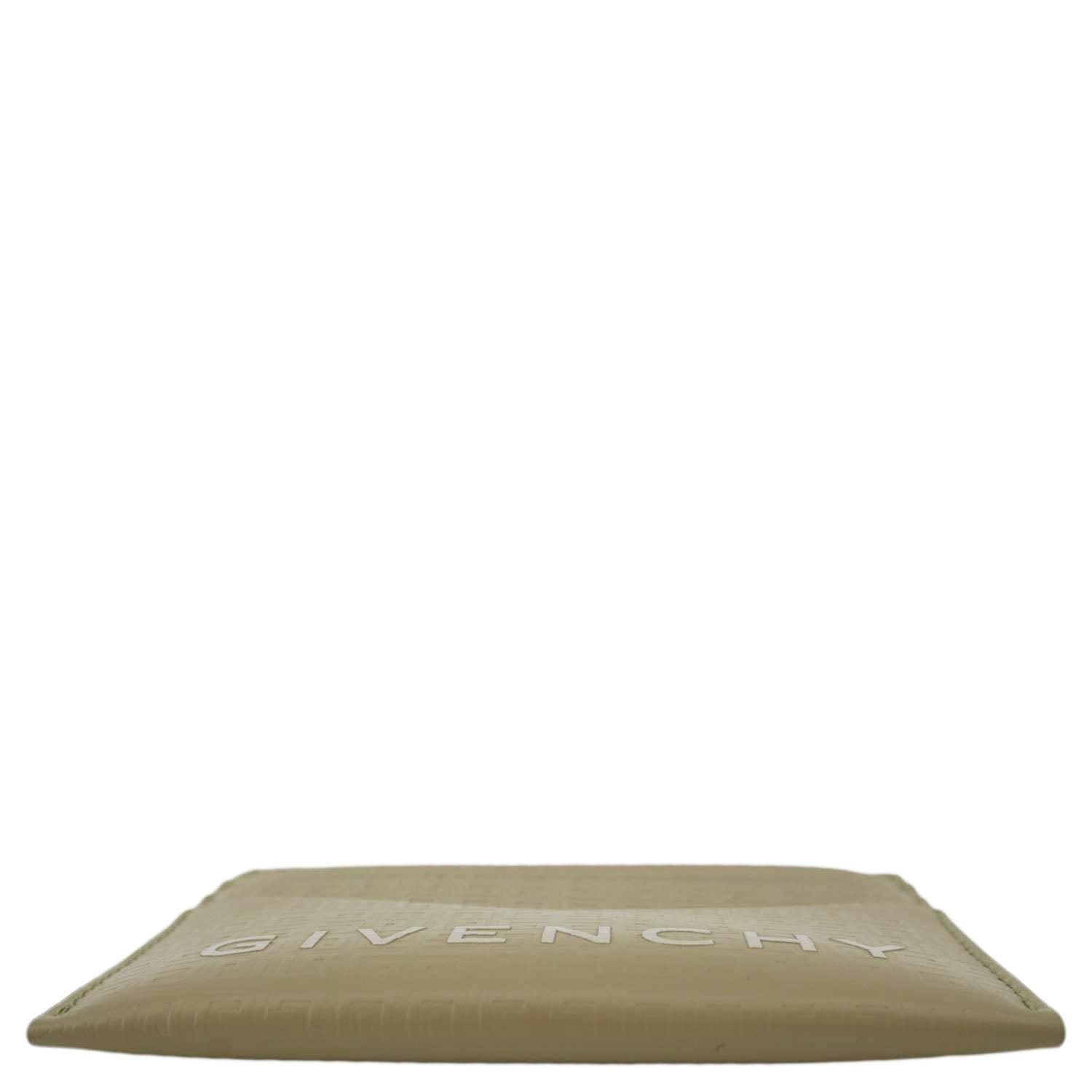 GIVENCHY 4 g Micro Calfskin Leather Card Holder Khaki