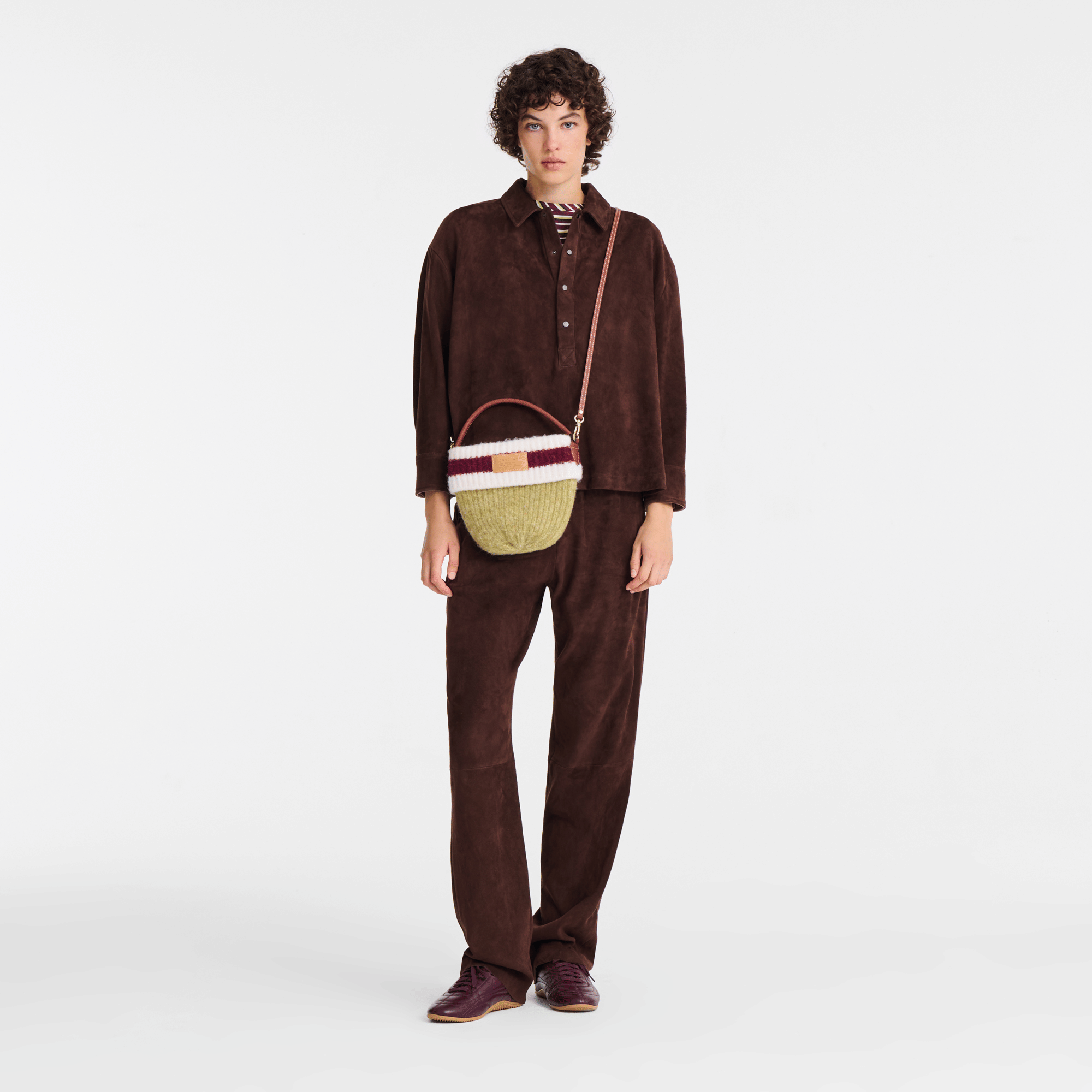 Long Champ Longchamp Le Pliage Collection Crossbody bag Pistachio/Burgundy