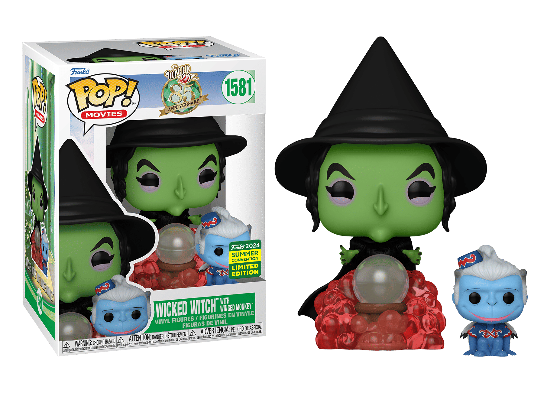 Funko Wizard of Oz - Wicked Witch with Winged Monkey 2024 SDCC US Exclusive Pop! Vinyl #1581