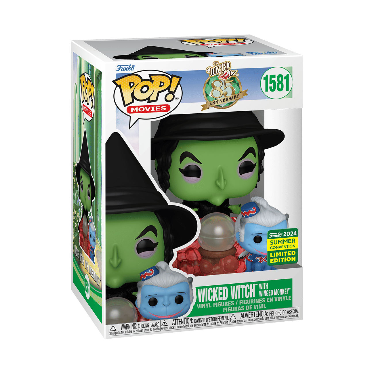 Funko Wizard of Oz - Wicked Witch with Winged Monkey 2024 SDCC US Exclusive Pop! Vinyl #1581