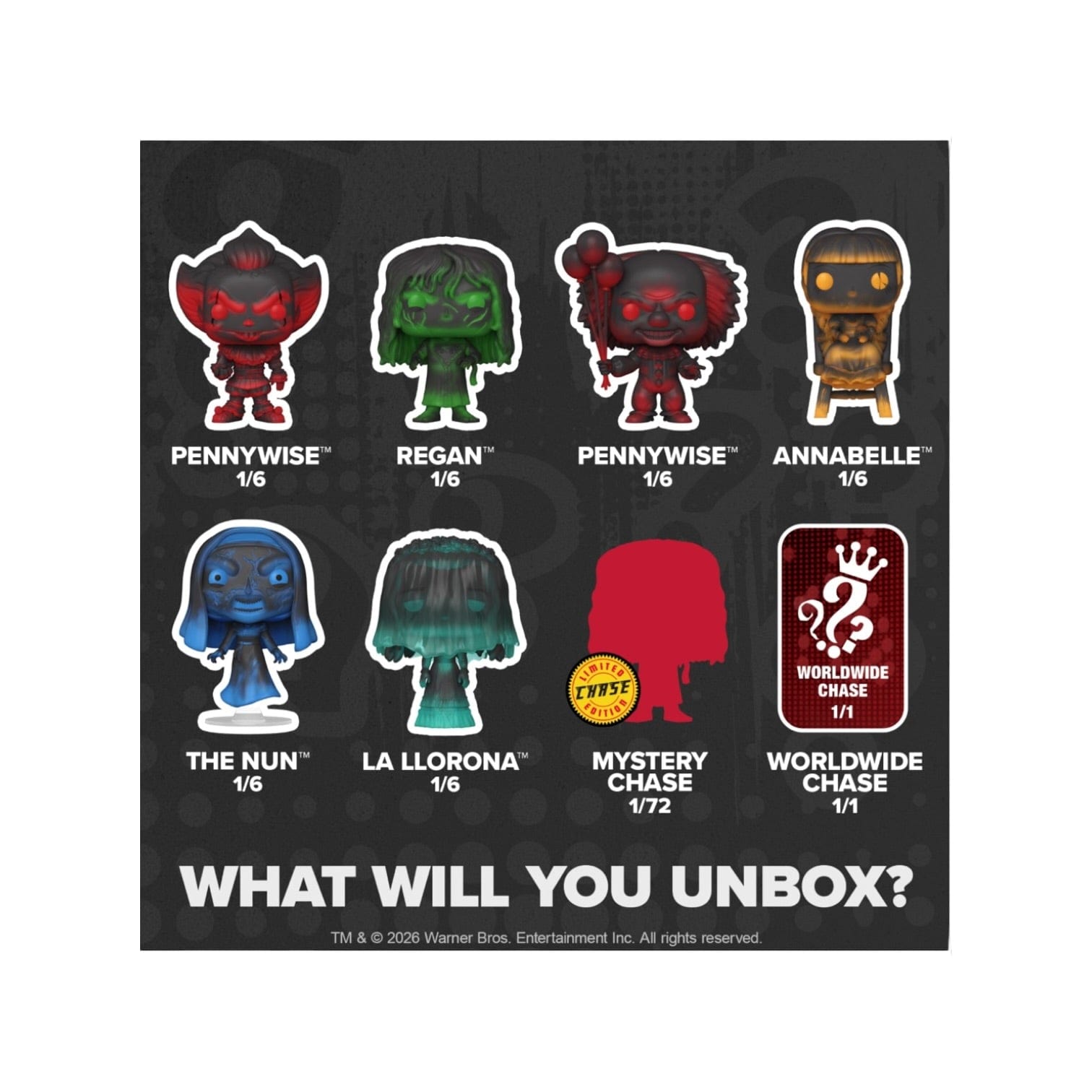 Funko Horror Mystery Funko Pops - Chance of Chase - PREORDER