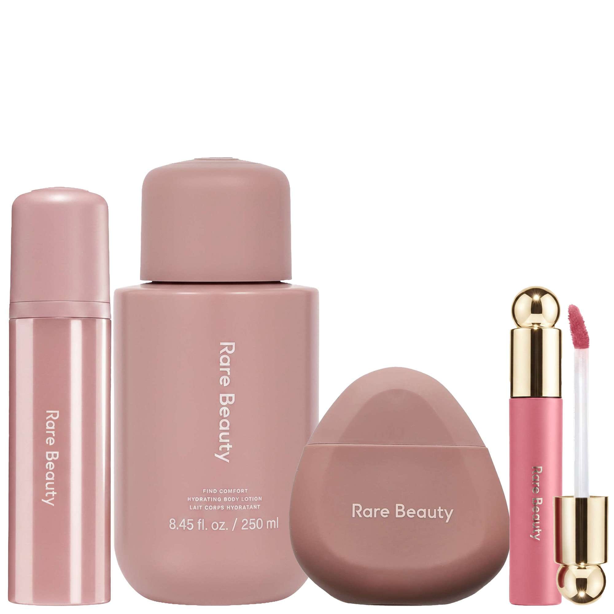 Rare Beauty Find Comfort Fragrance Mist 100 ml, Hand Cream 53 ml, Body Lotion 250 ml & Soft Pinch Tinted Lip Oil Hope 3 ml
