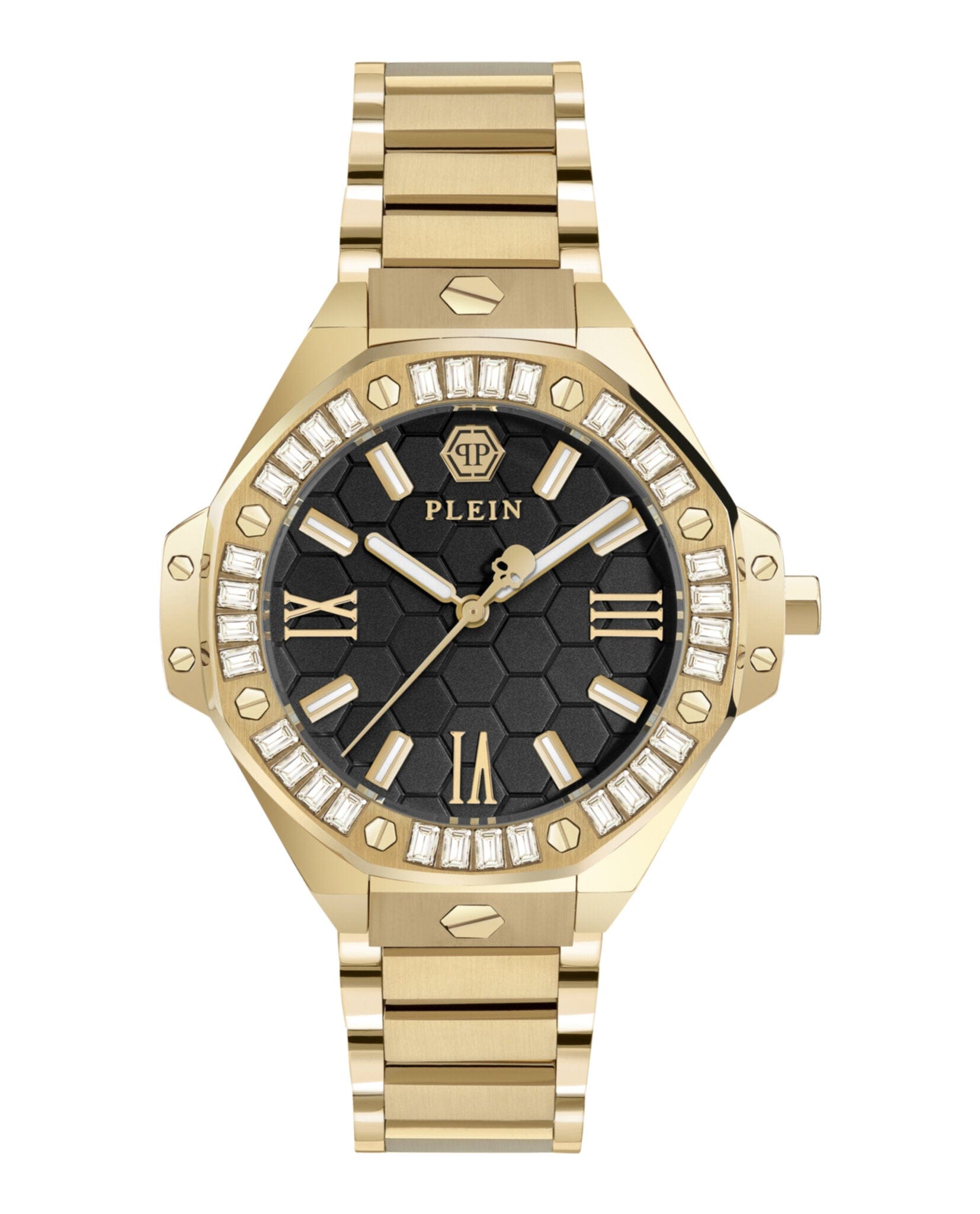 Philipp Plein Womens Gold 39 mm Bracelet Fashion Watch