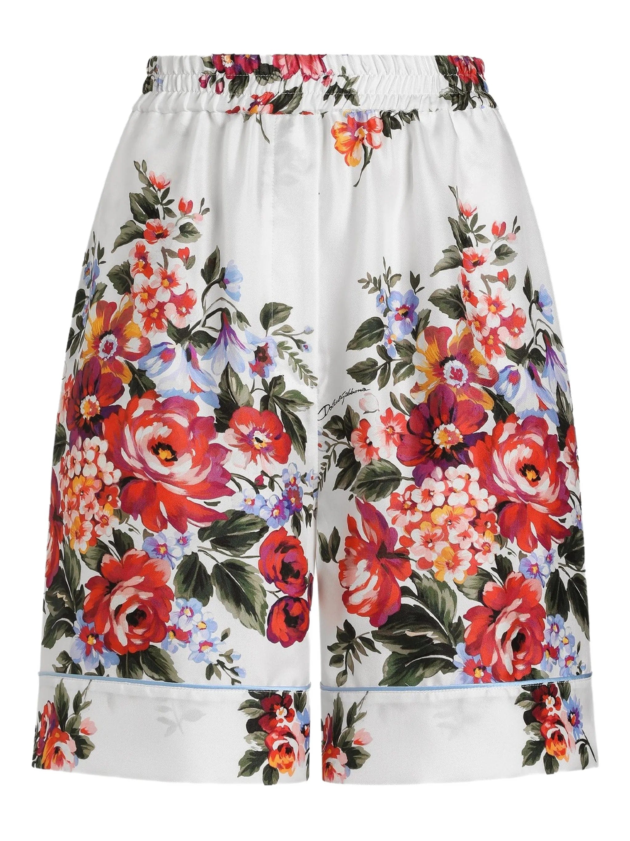 Dolce & Gabbana floral - print tie shorts