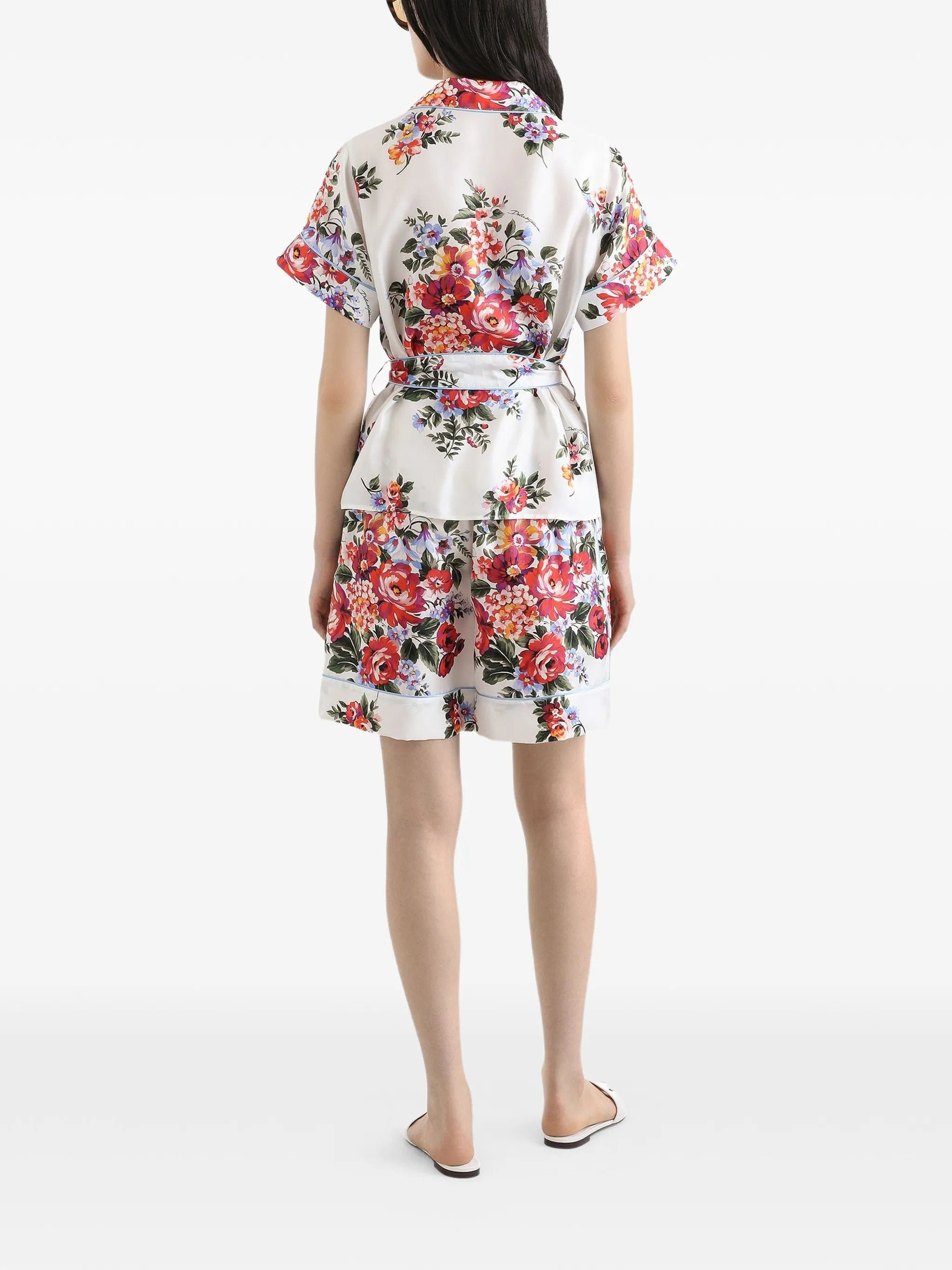 Dolce & Gabbana floral - print tie shorts