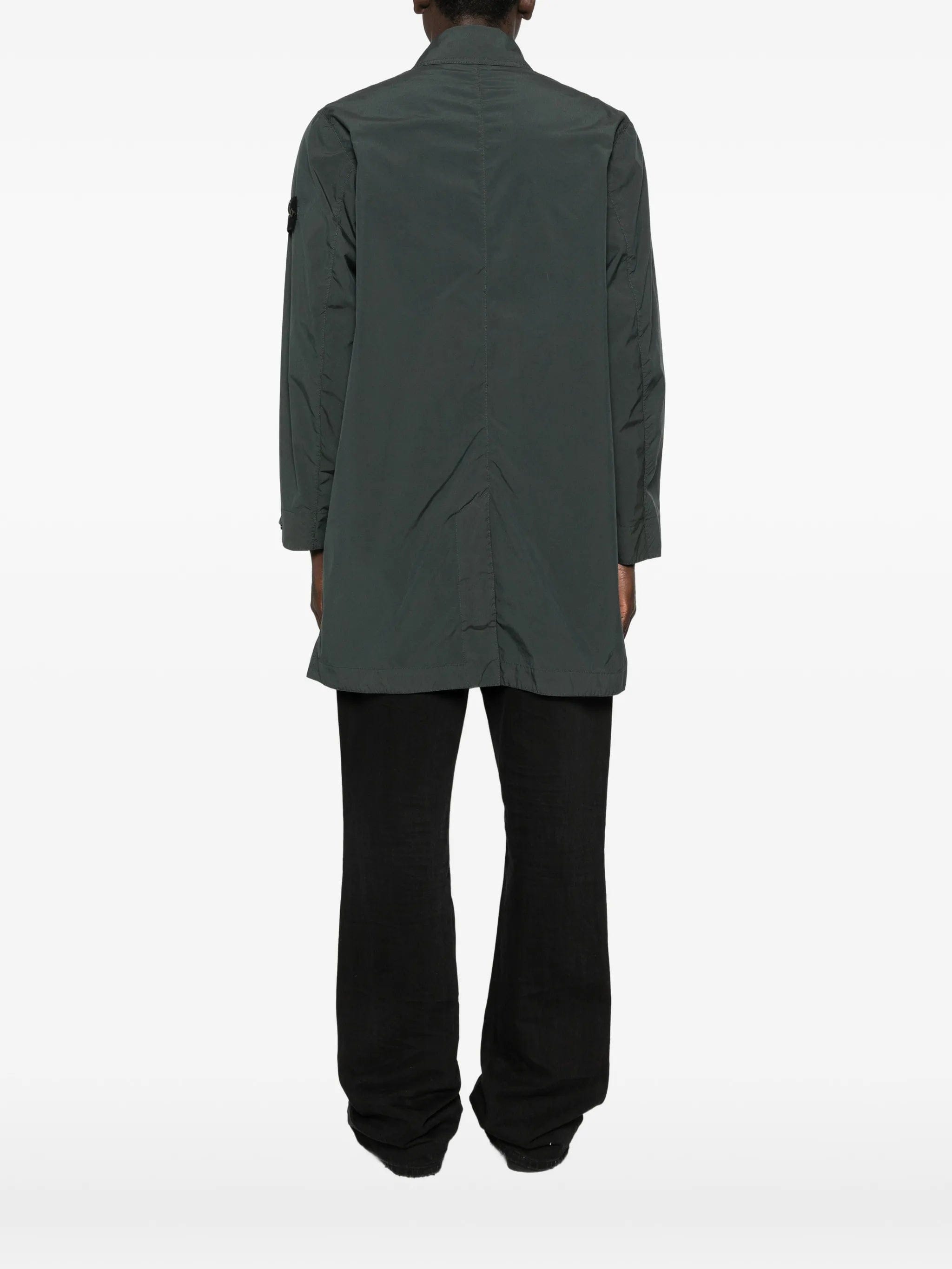 Stone Island button pocket long parka coat