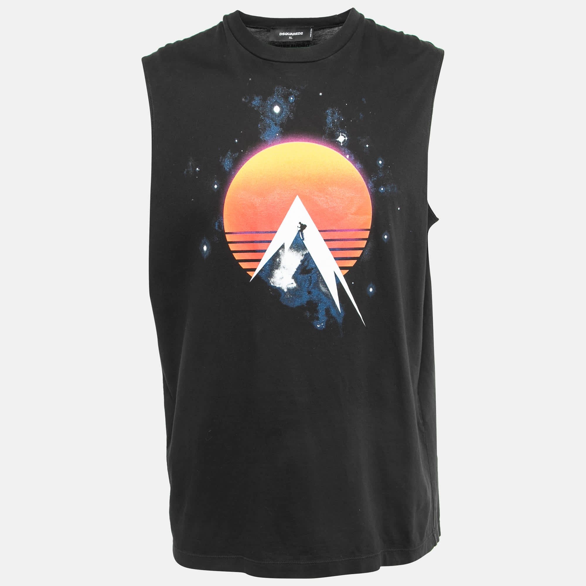 Dsquared2 Black Print Cotton Tank T - Shirt