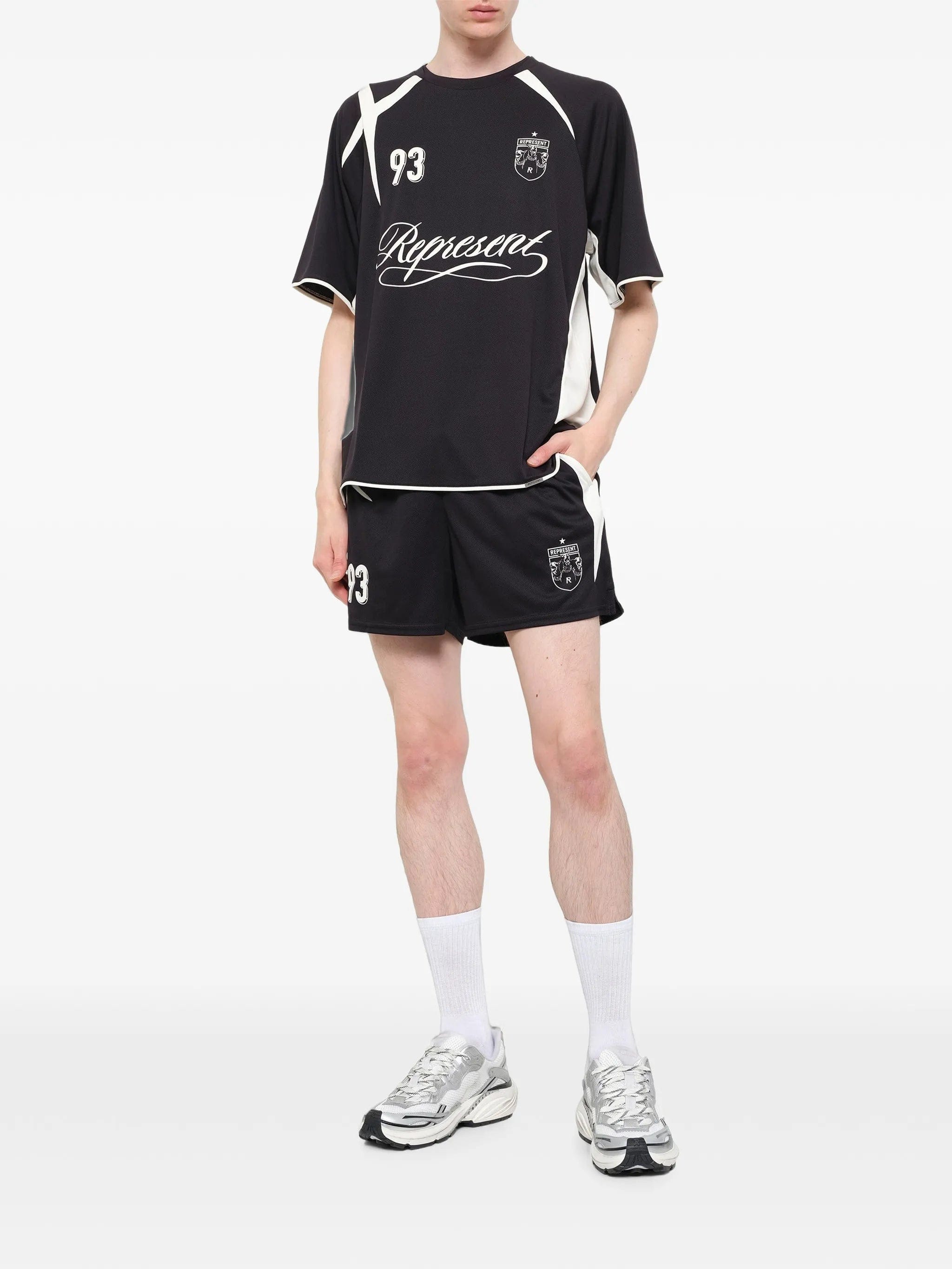 Represent Star Football panelled shorts