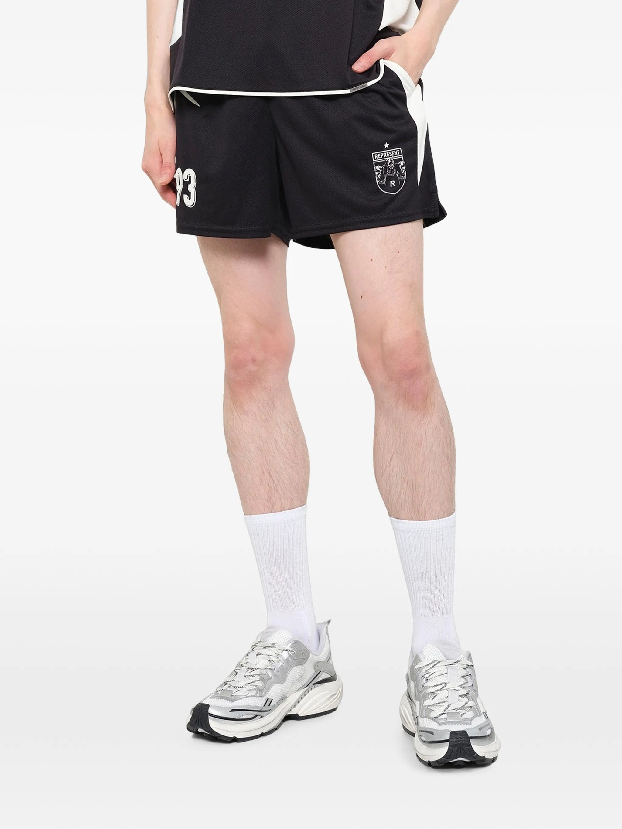 Represent Star Football panelled shorts
