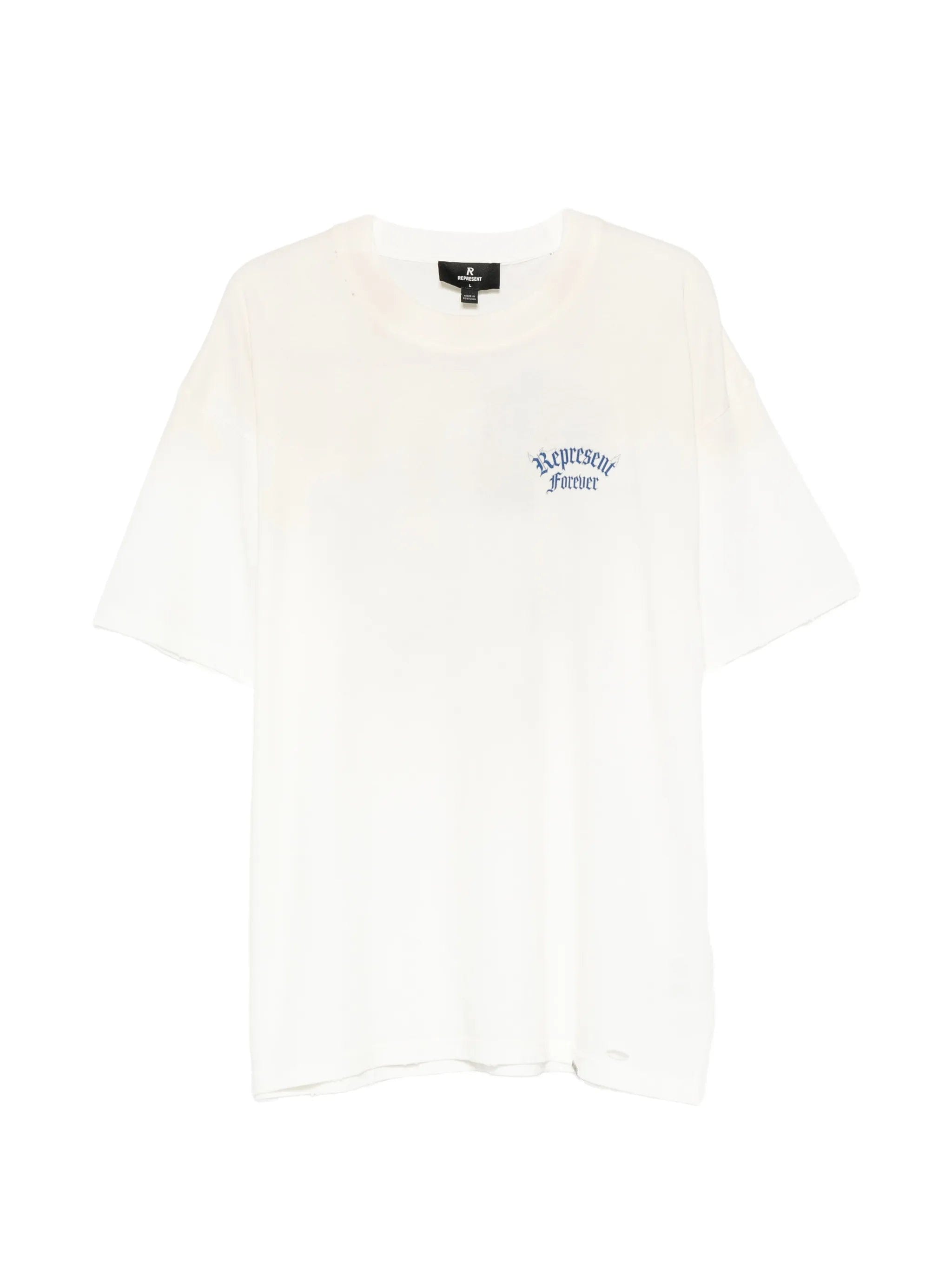 Represent Duality logo - print distressed cotton T - shirt