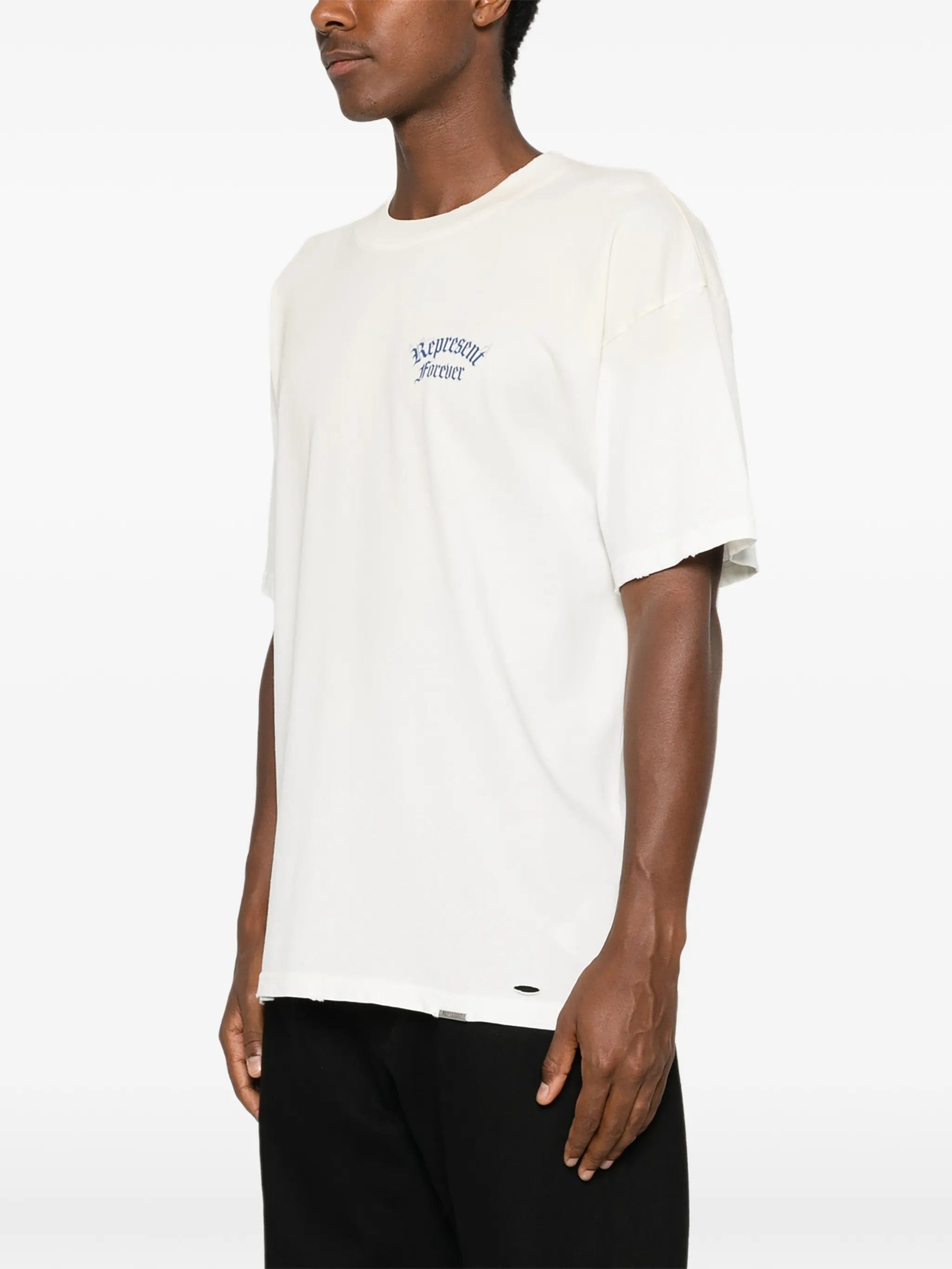 Represent Duality logo - print distressed cotton T - shirt