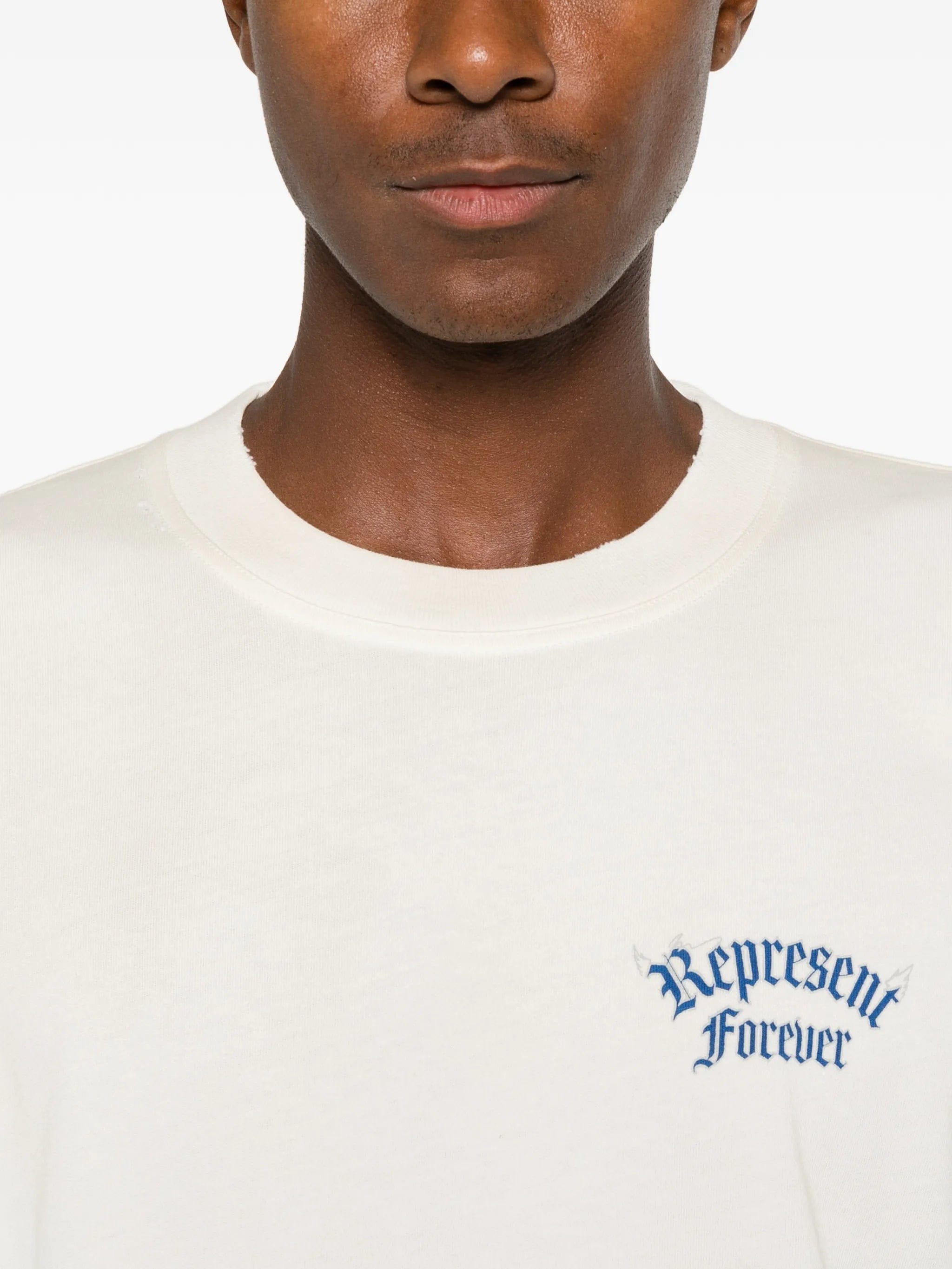 Represent Duality logo - print distressed cotton T - shirt