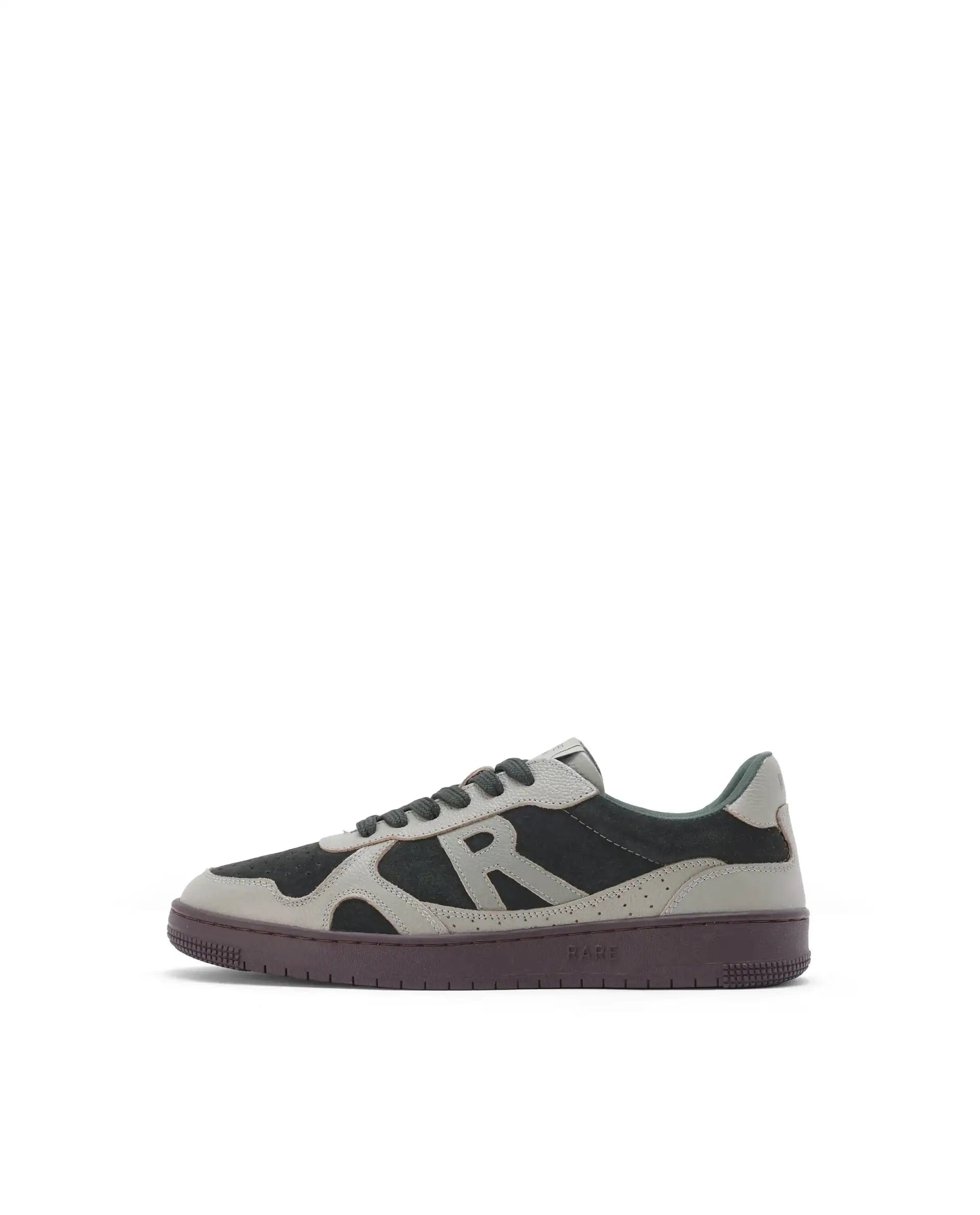 RAREZ Rare Rabbit Men's Kepler Pro Dark Green Genuine Leather Low - Top Lace - Up Sneaker Shoes