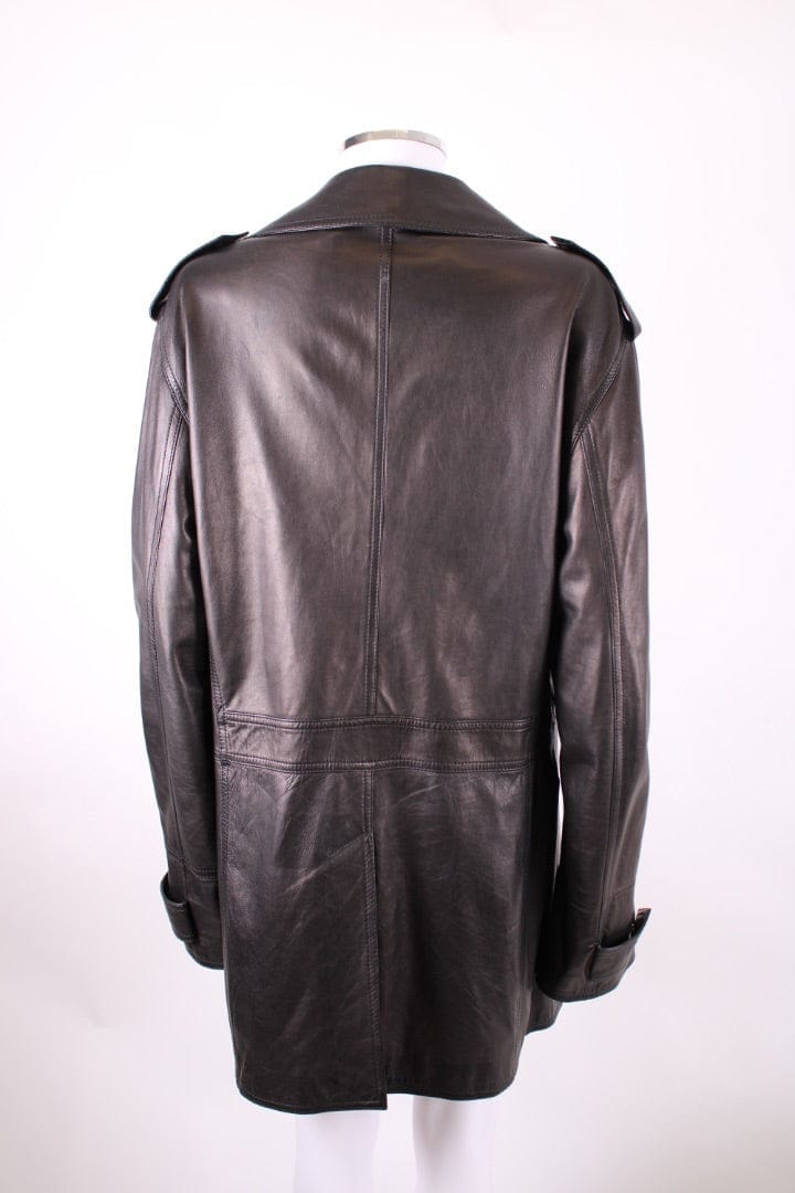 Dolce & Gabbana Leather Zebra Lining Coat Black M