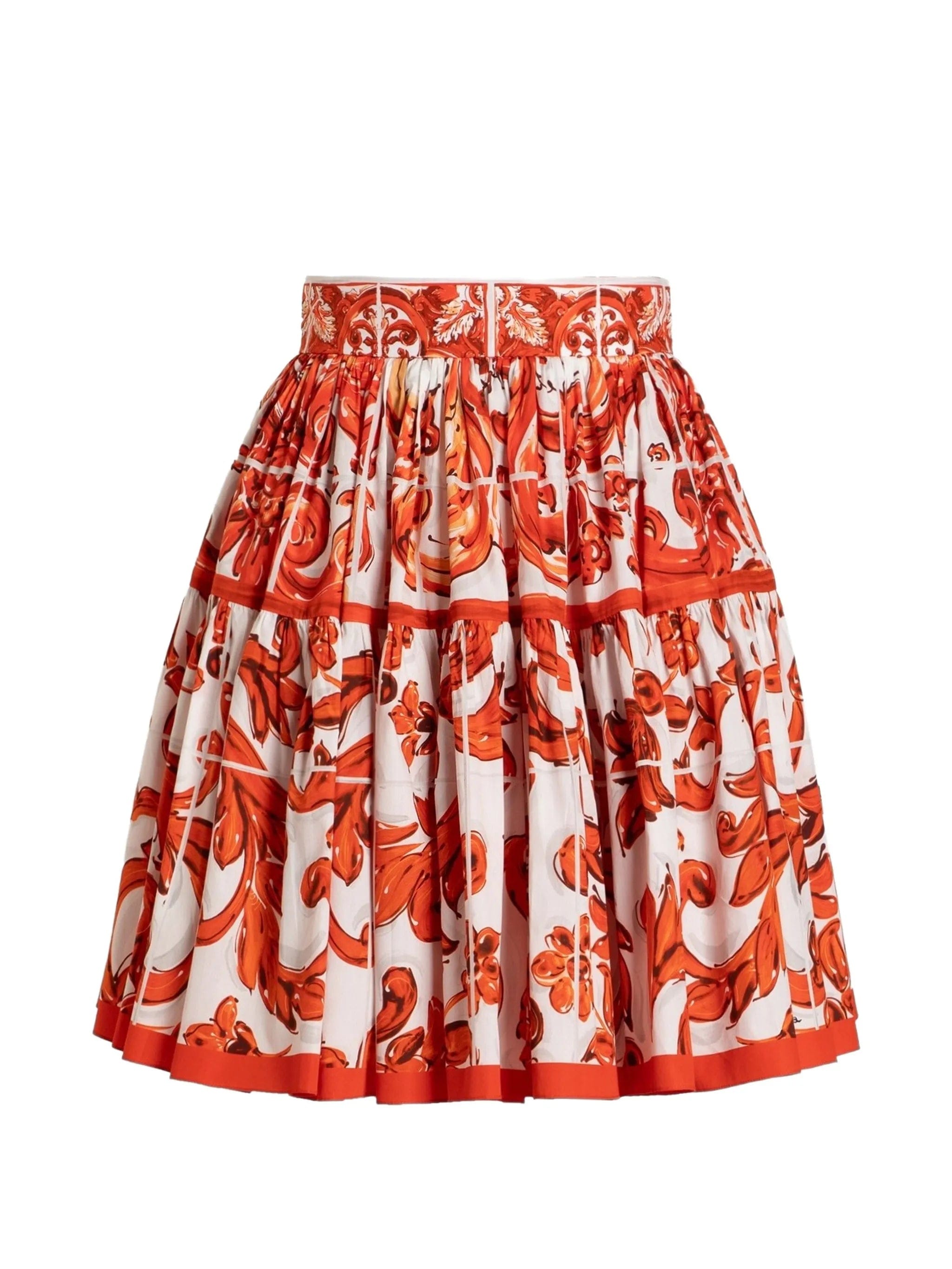 Dolce & Gabbana Majolica - print poplin skirt