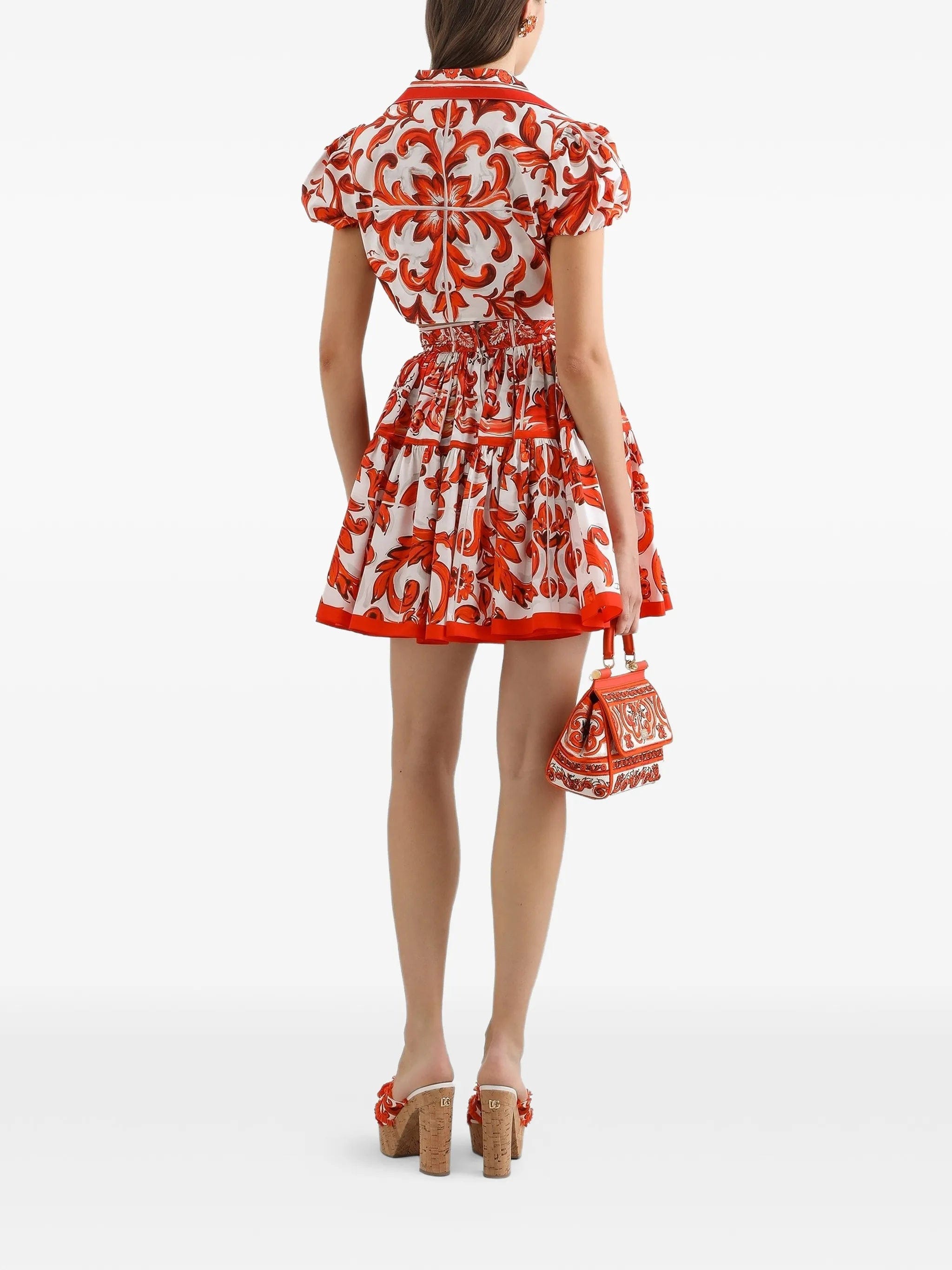 Dolce & Gabbana Majolica - print poplin skirt