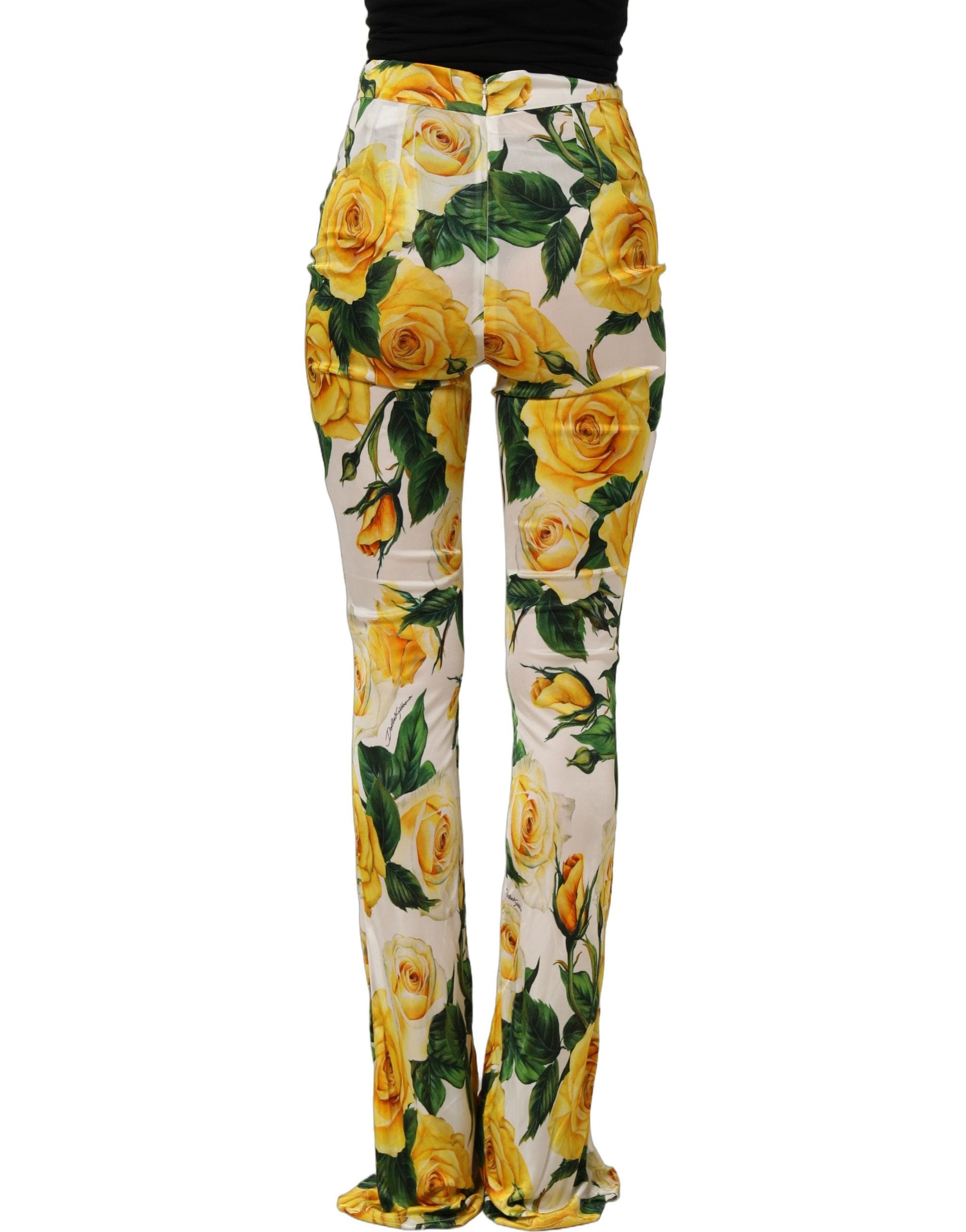 Dolce & Gabbana Floral High Waist Straight Women's Pants