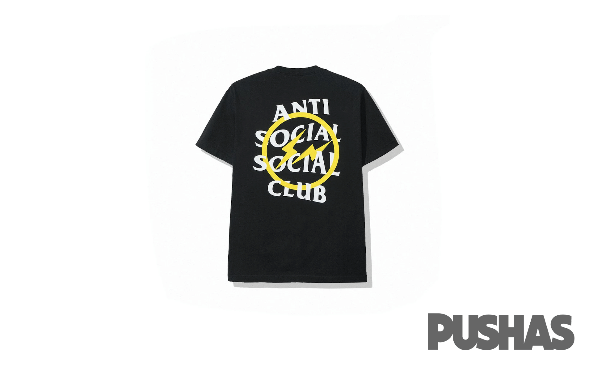 Anti Social Social Club x Fragment Yellow Bolt T - Shirt FW19 Black