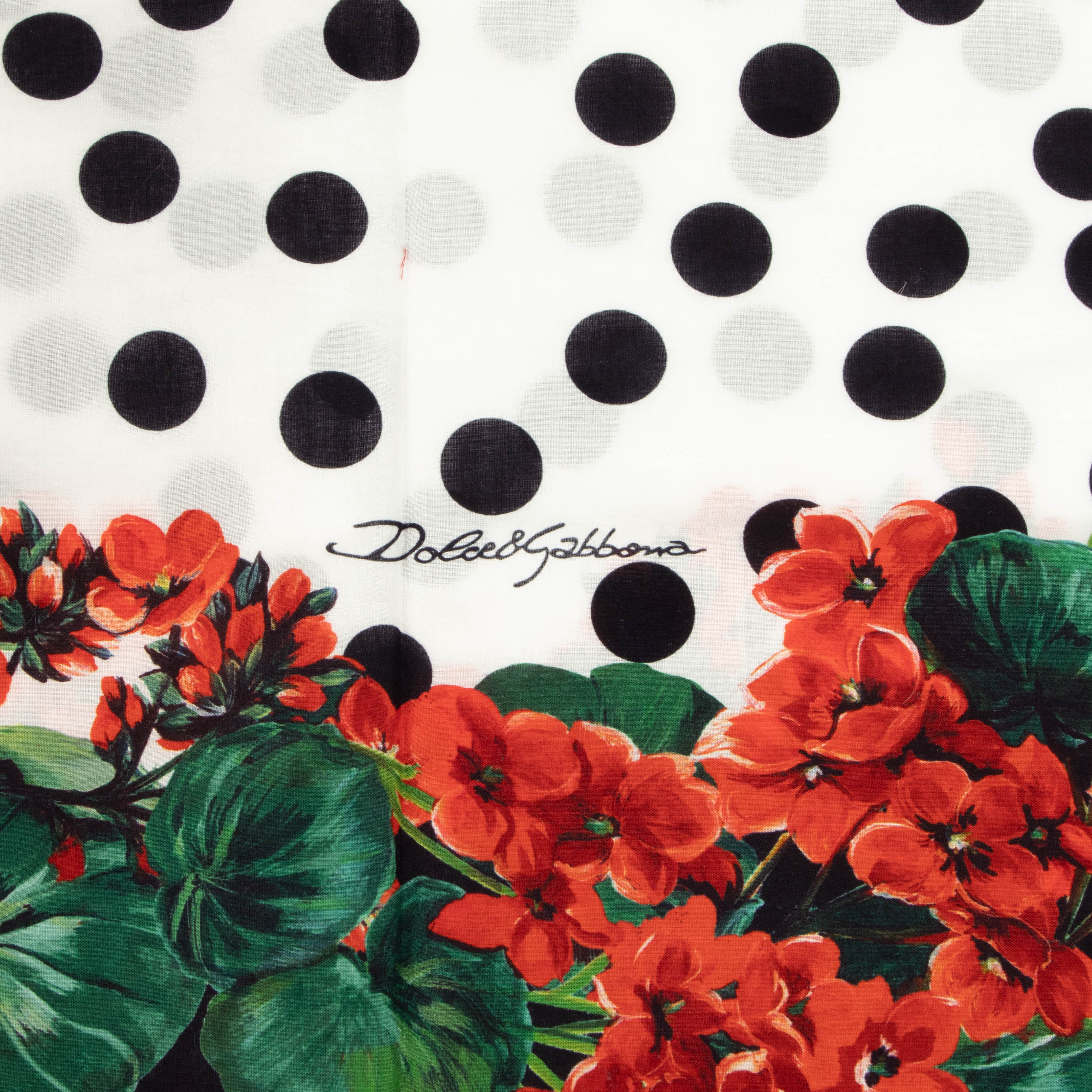 Dolce & Gabbana Polka Dot Floral Cotton Pareo Sarong