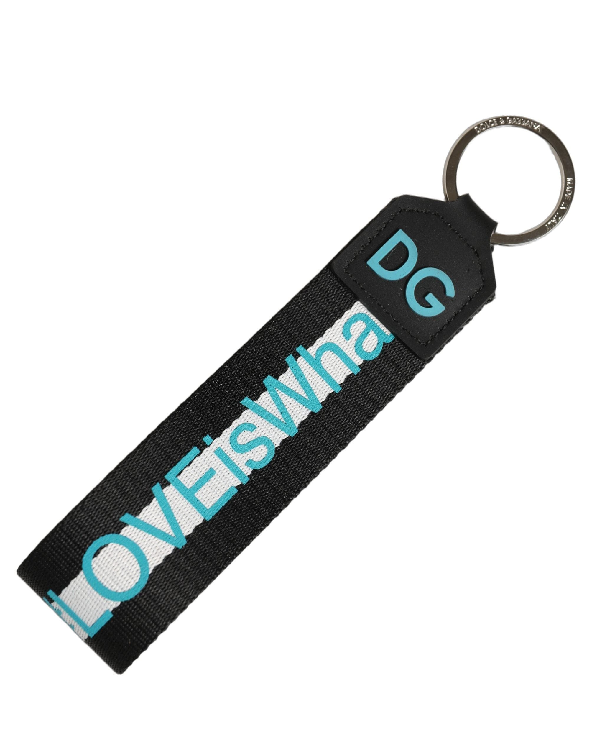 Dolce & Gabbana Multicolor Logo Polyester Brass Holder Keychain Women's Keyring