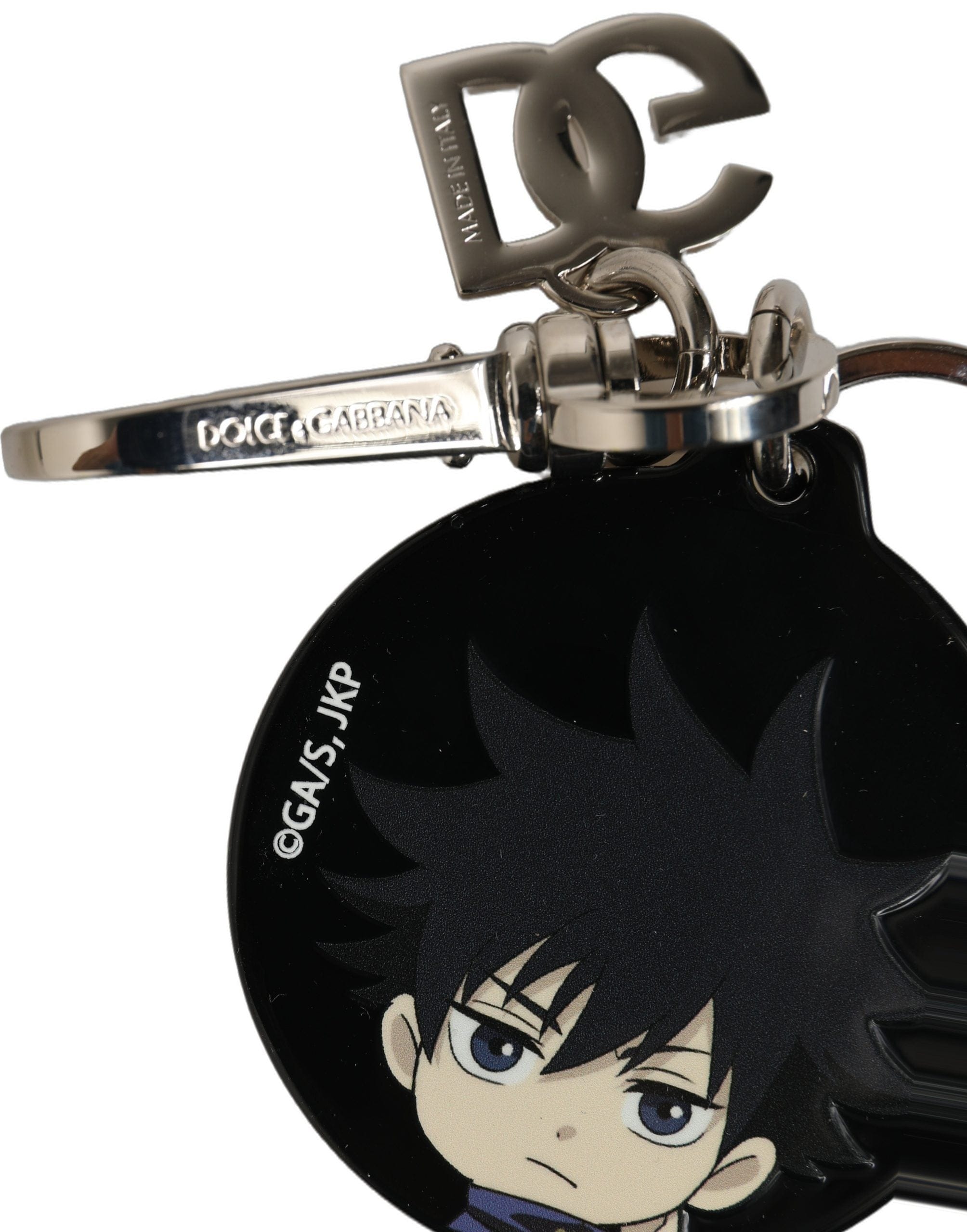 Dolce & Gabbana Black Fushiguro Megumi Charm Metal Keychain Women's Keyring