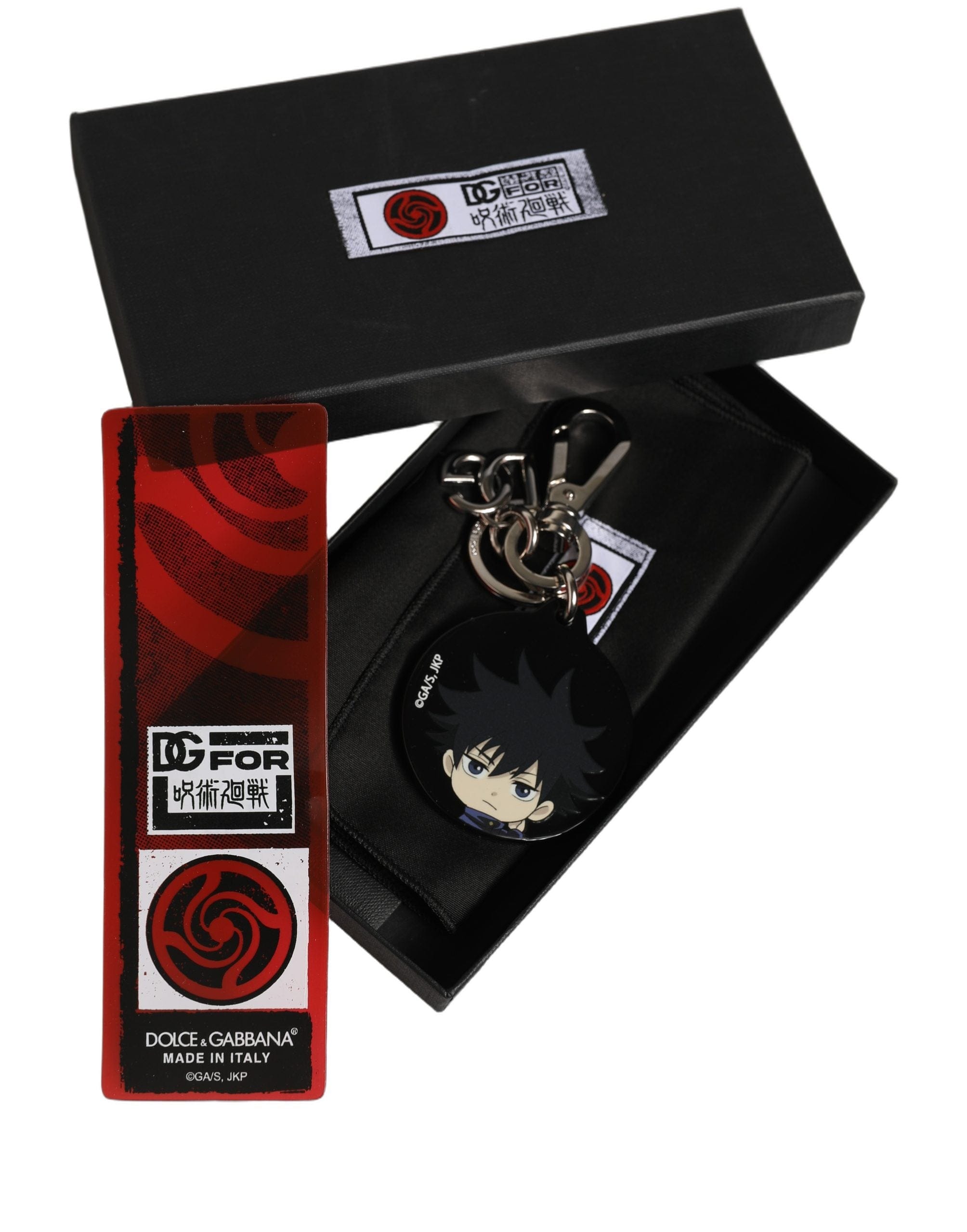 Dolce & Gabbana Black Fushiguro Megumi Charm Metal Keychain Women's Keyring