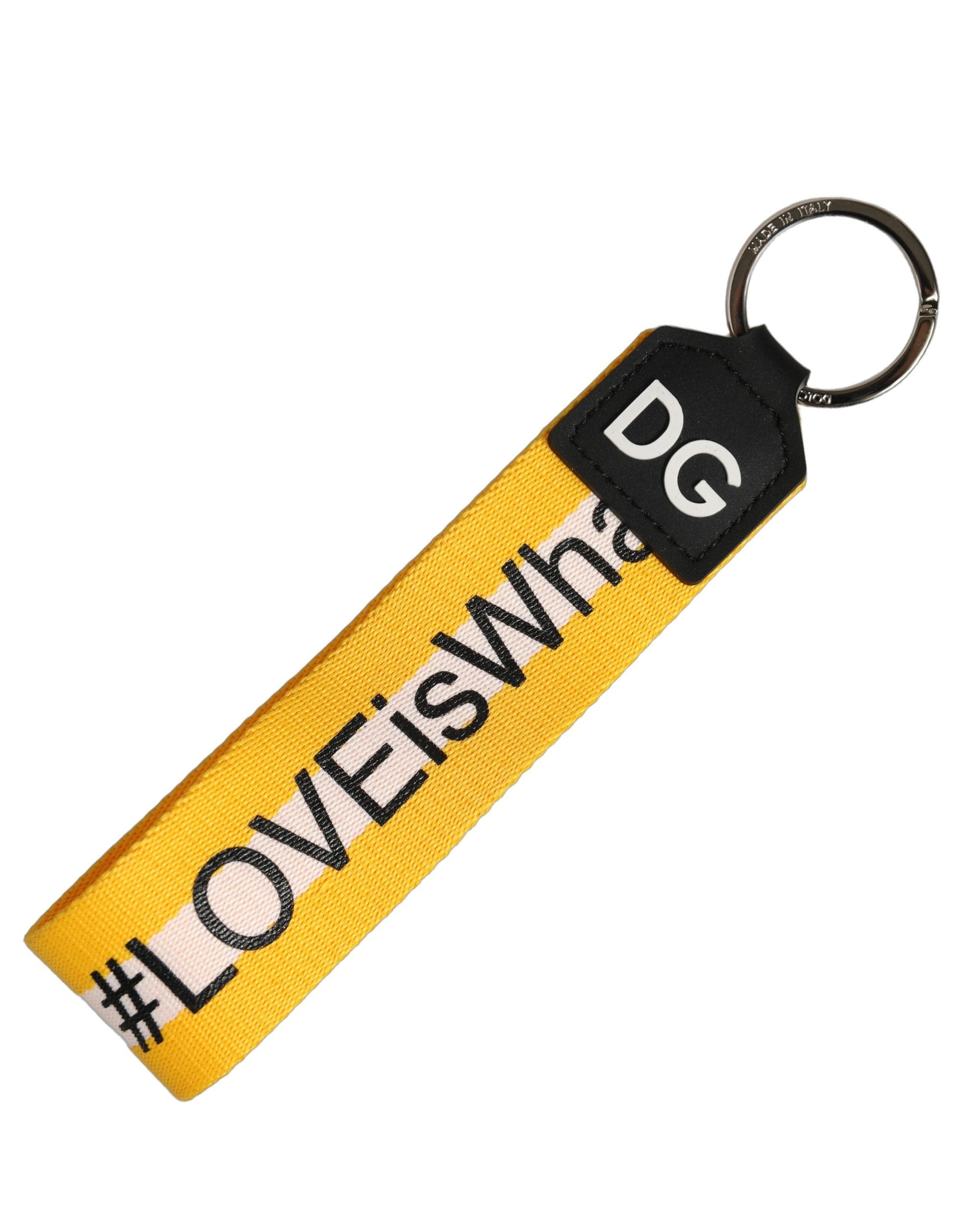 Dolce & Gabbana Multicolor Logo Polyester Brass Holder Women's Keychain