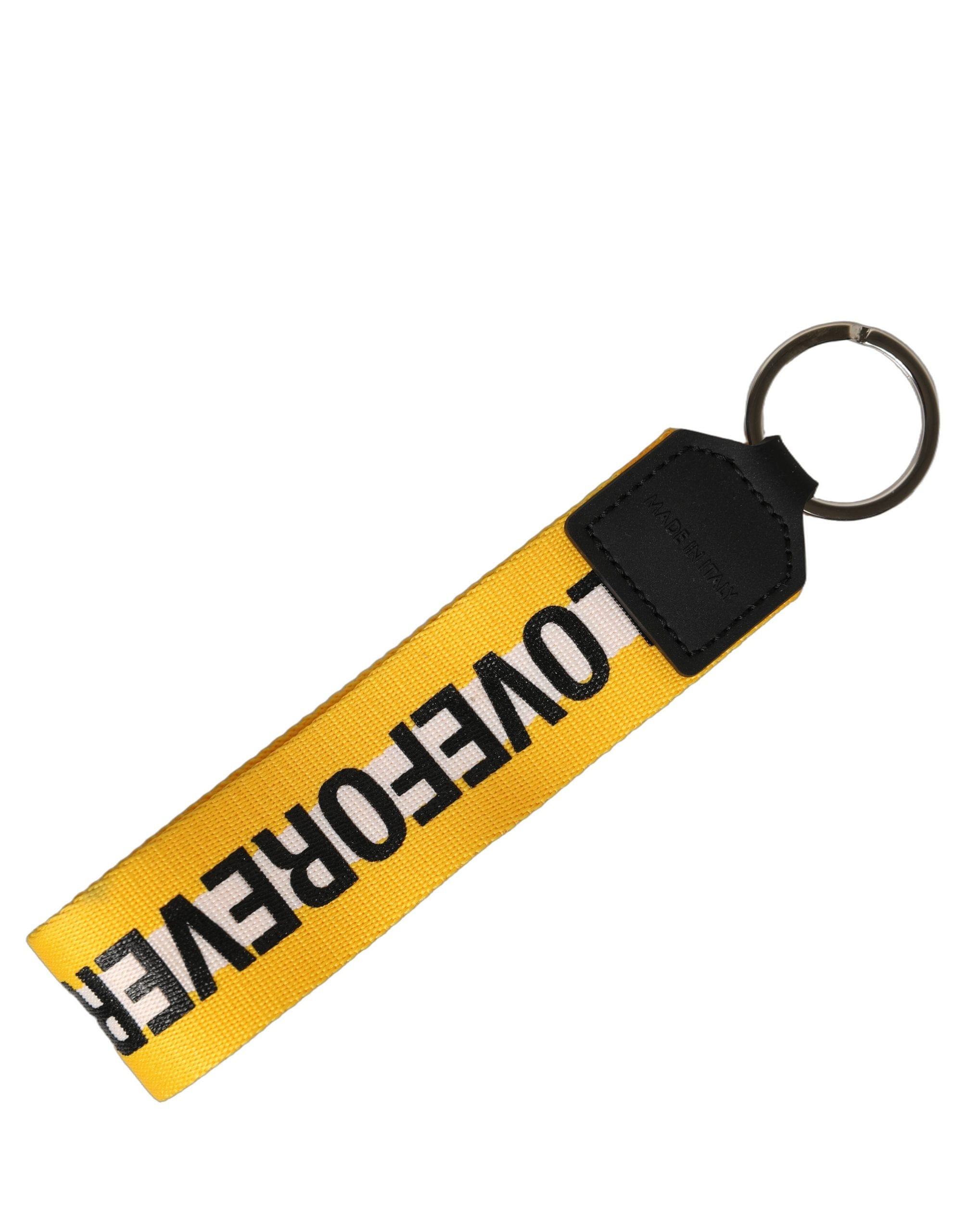 Dolce & Gabbana Multicolor Logo Polyester Brass Holder Women's Keychain