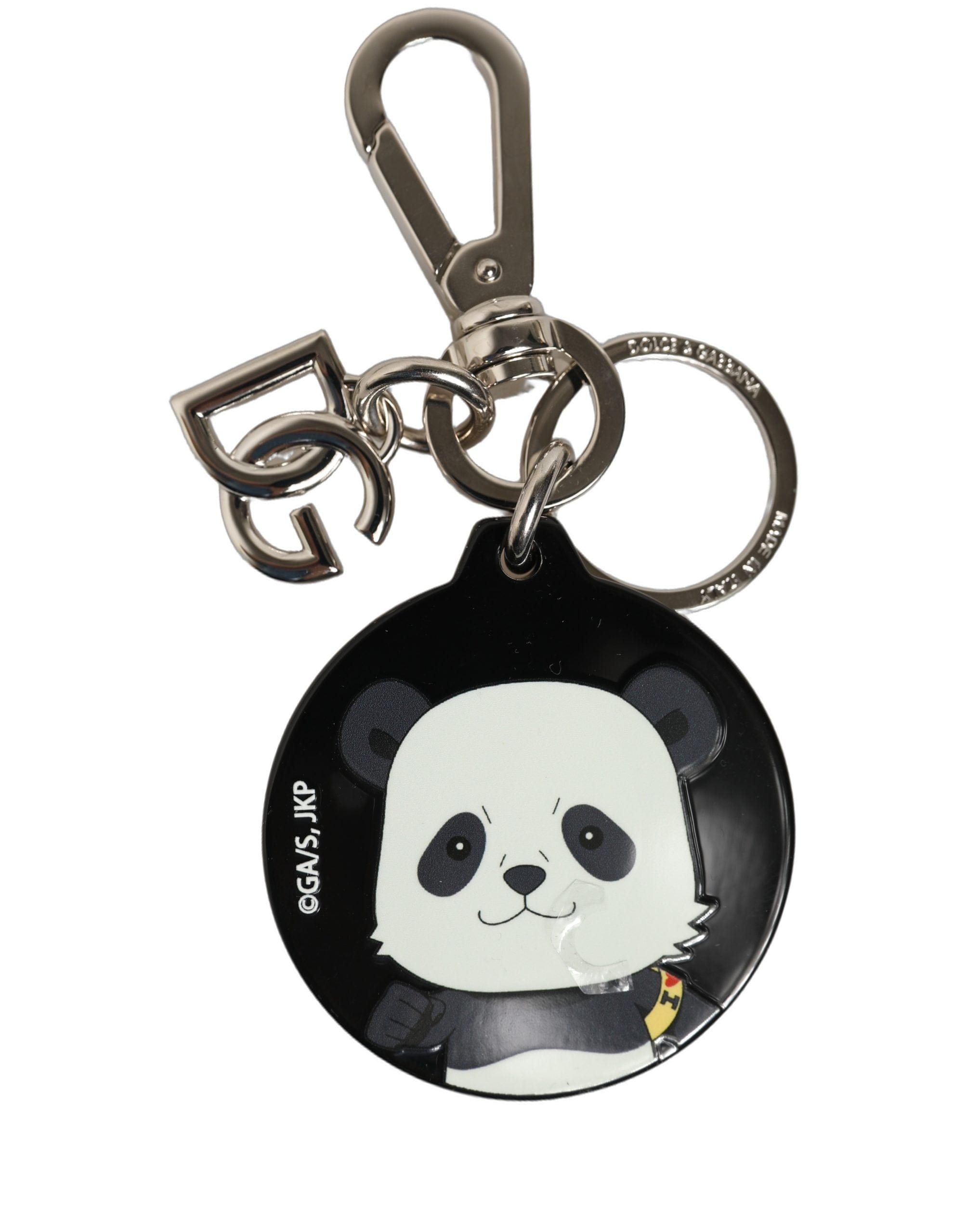Dolce & Gabbana Black Kaisen Panda Chibi Charm Metal Keychain Women's Keyring