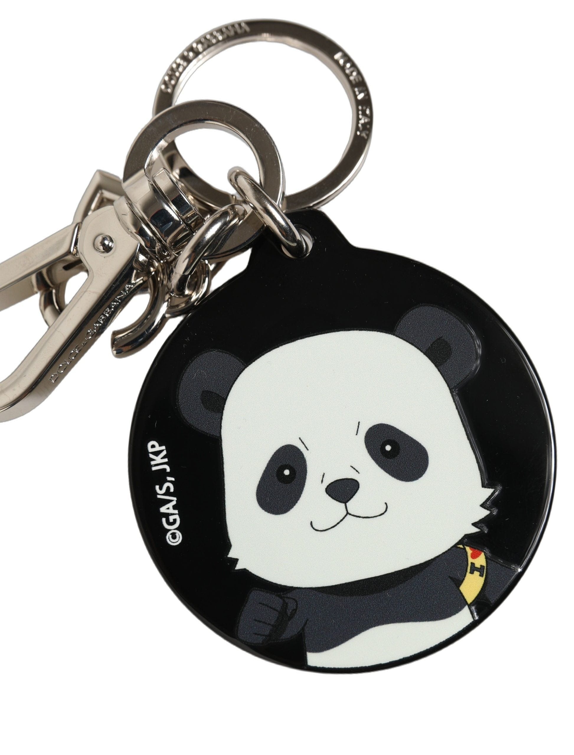 Dolce & Gabbana Black Kaisen Panda Chibi Charm Metal Keychain Women's Keyring