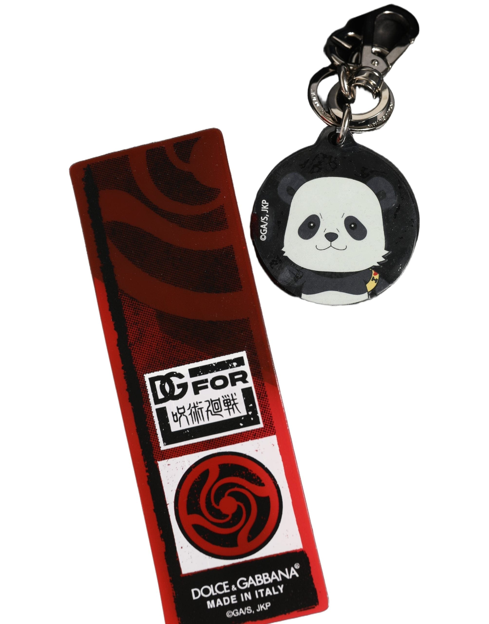 Dolce & Gabbana Black Kaisen Panda Chibi Charm Metal Keychain Women's Keyring