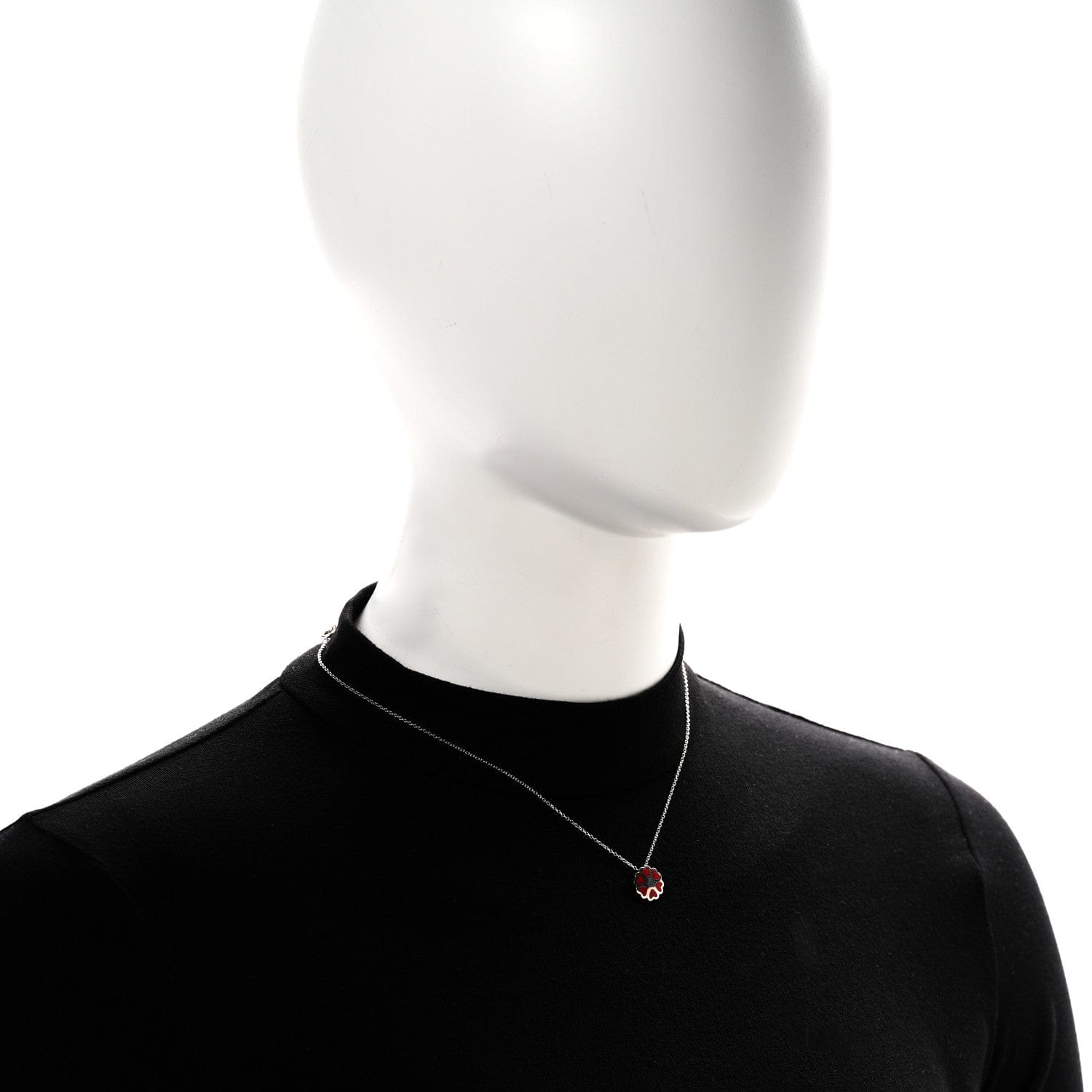 Tiffany Sterling Silver Enamel Paloma Picasso Crown of Hearts Pendant Necklace Red