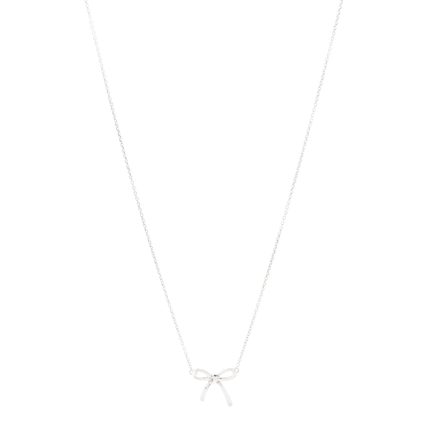 Tiffany Sterling Silver Small Bow Pendant Necklace