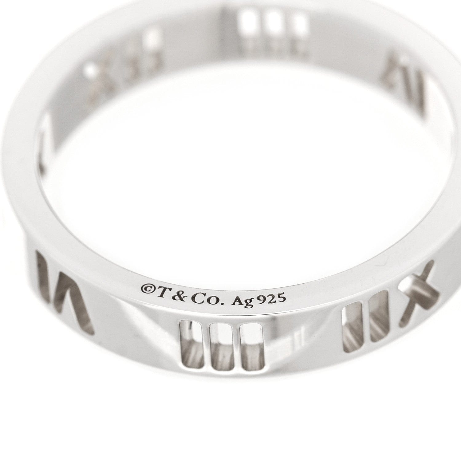 Tiffany Sterling Silver Narrow Atlas Pierced Ring 50 5.25