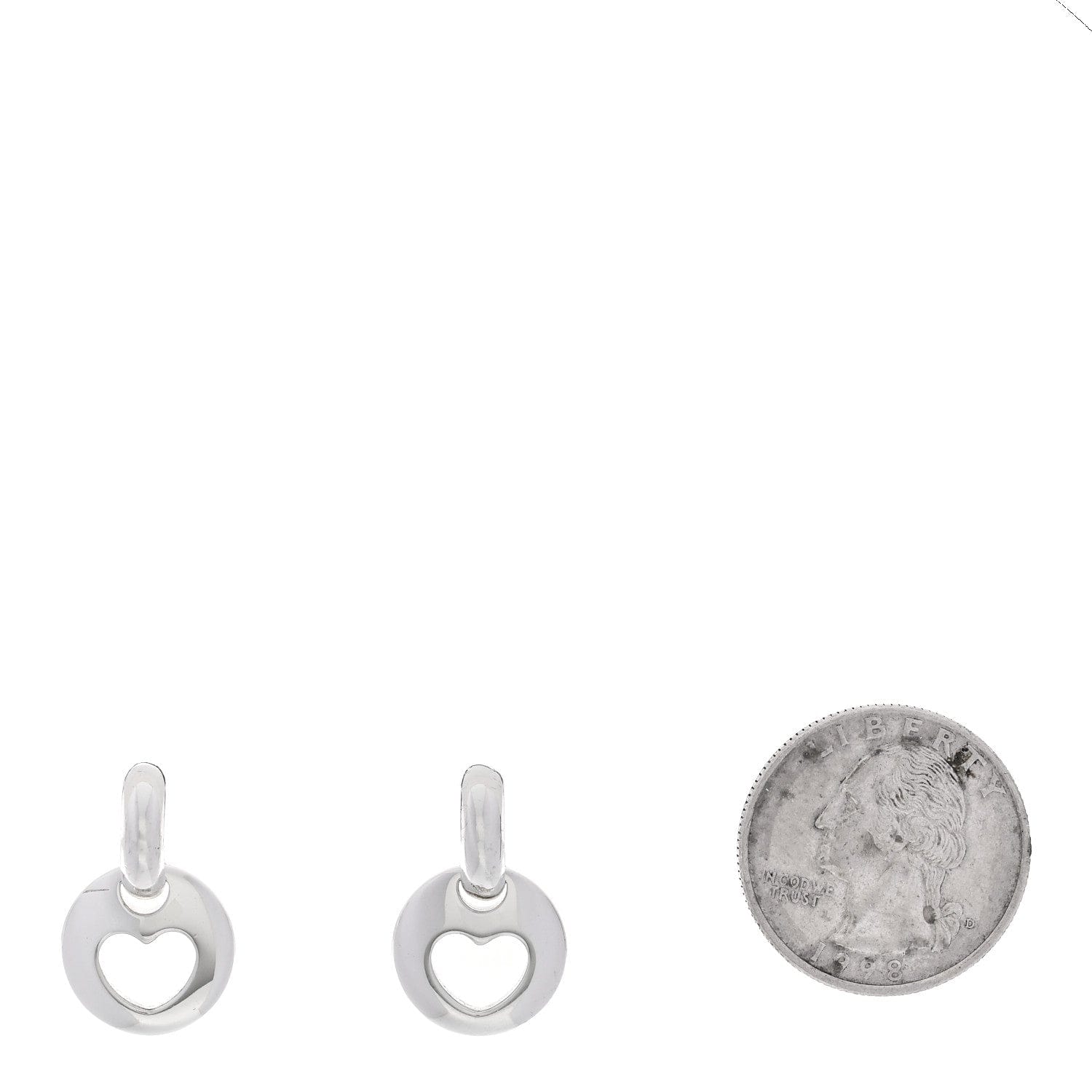 Tiffany Sterling Silver Heart Stencil Earrings