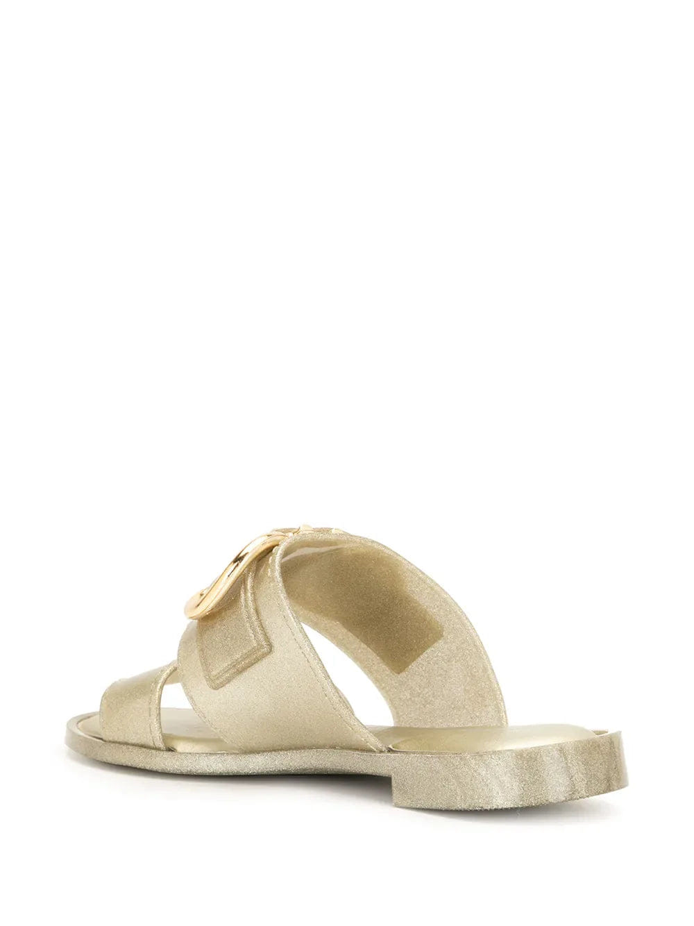 Ferragamo Gancini Metallic Flat Sandals