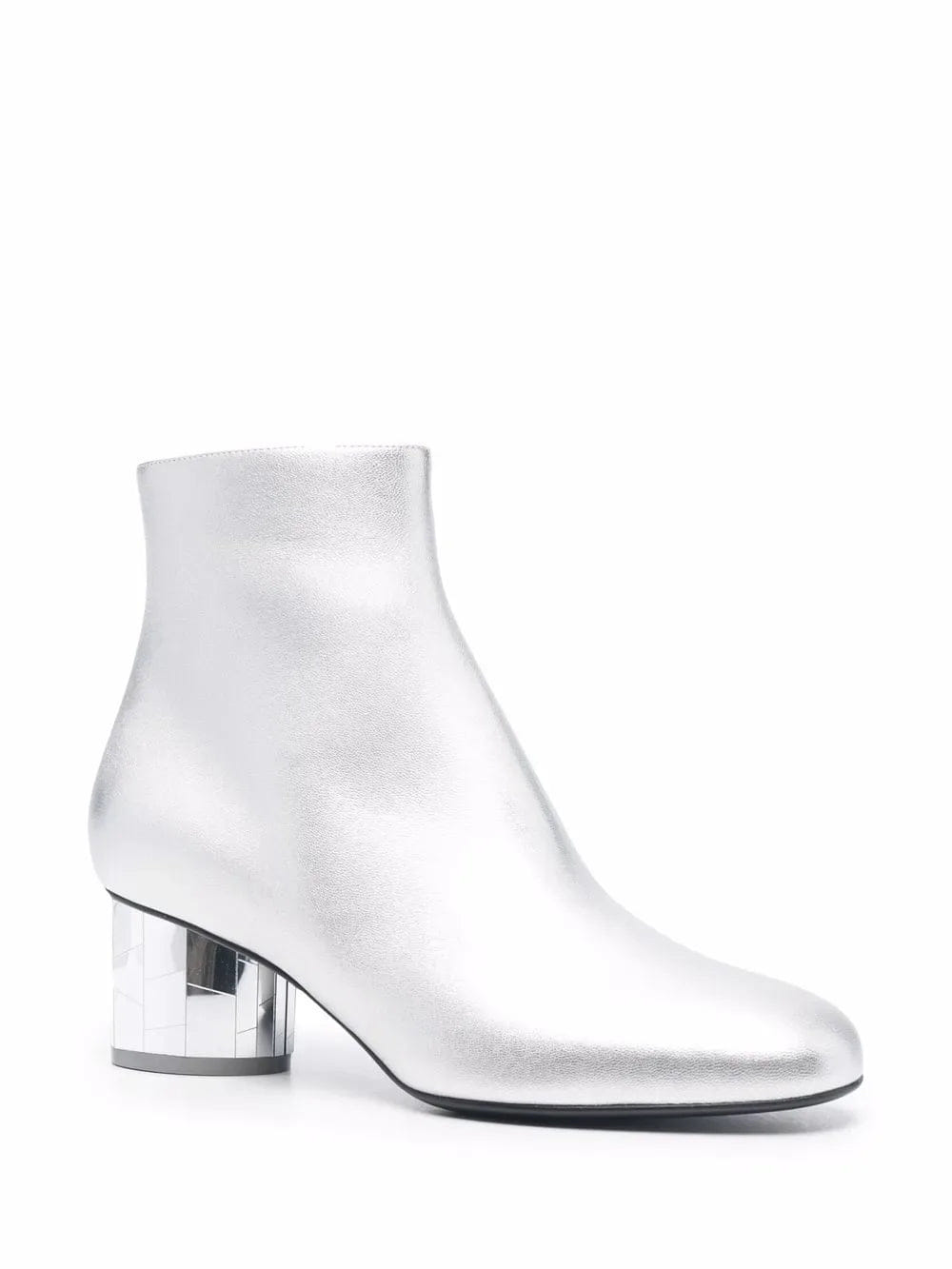 Ferragamo Mirrored Heel Leather Ankle Boots