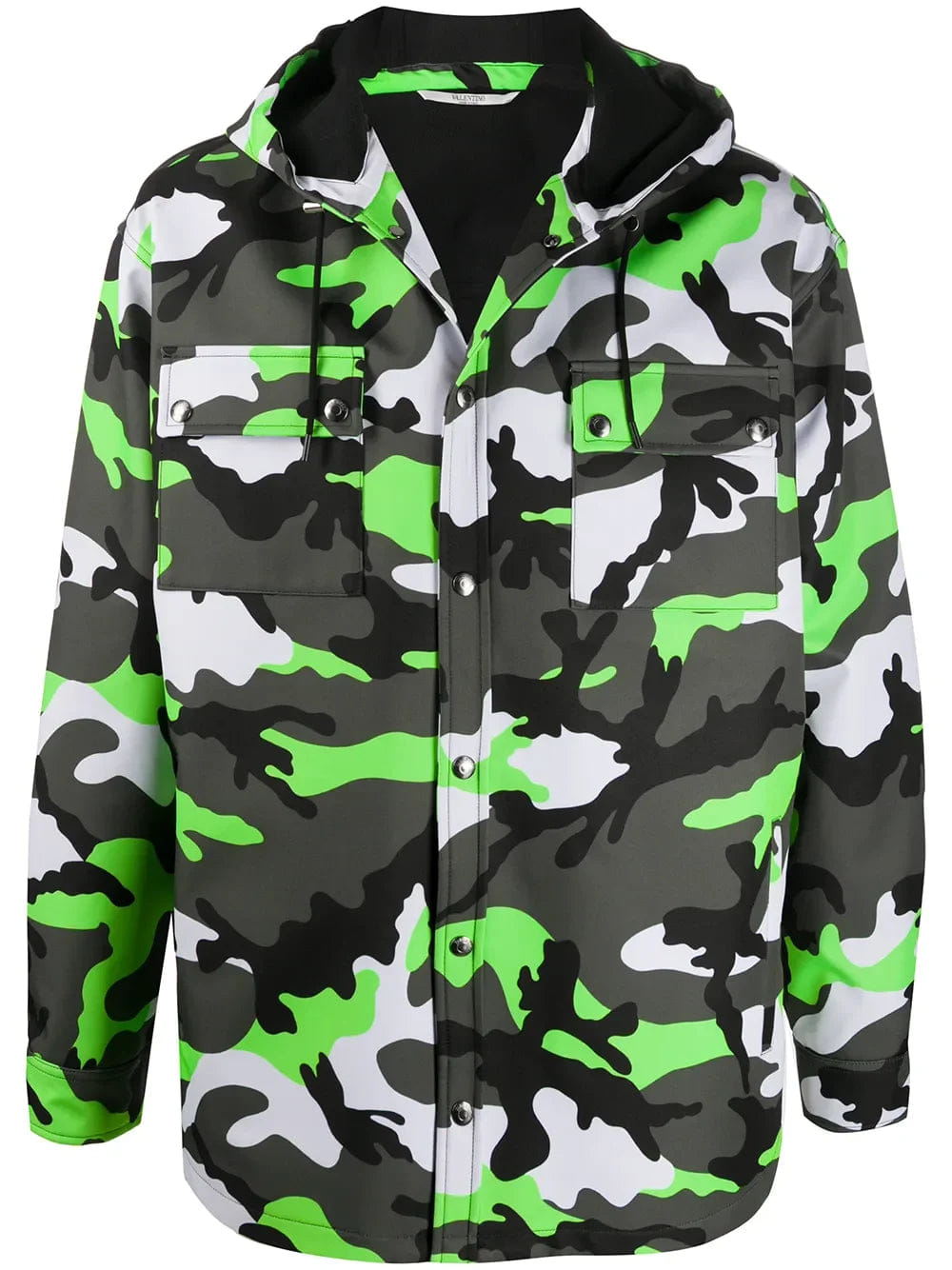 Valentino Garavani Camouflage Print Hooded Jacket