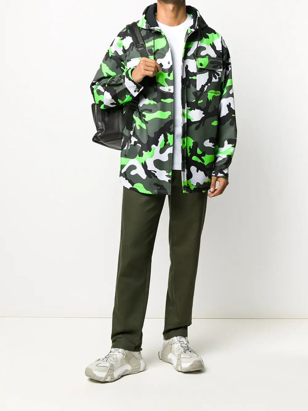 Valentino Garavani Camouflage Print Hooded Jacket