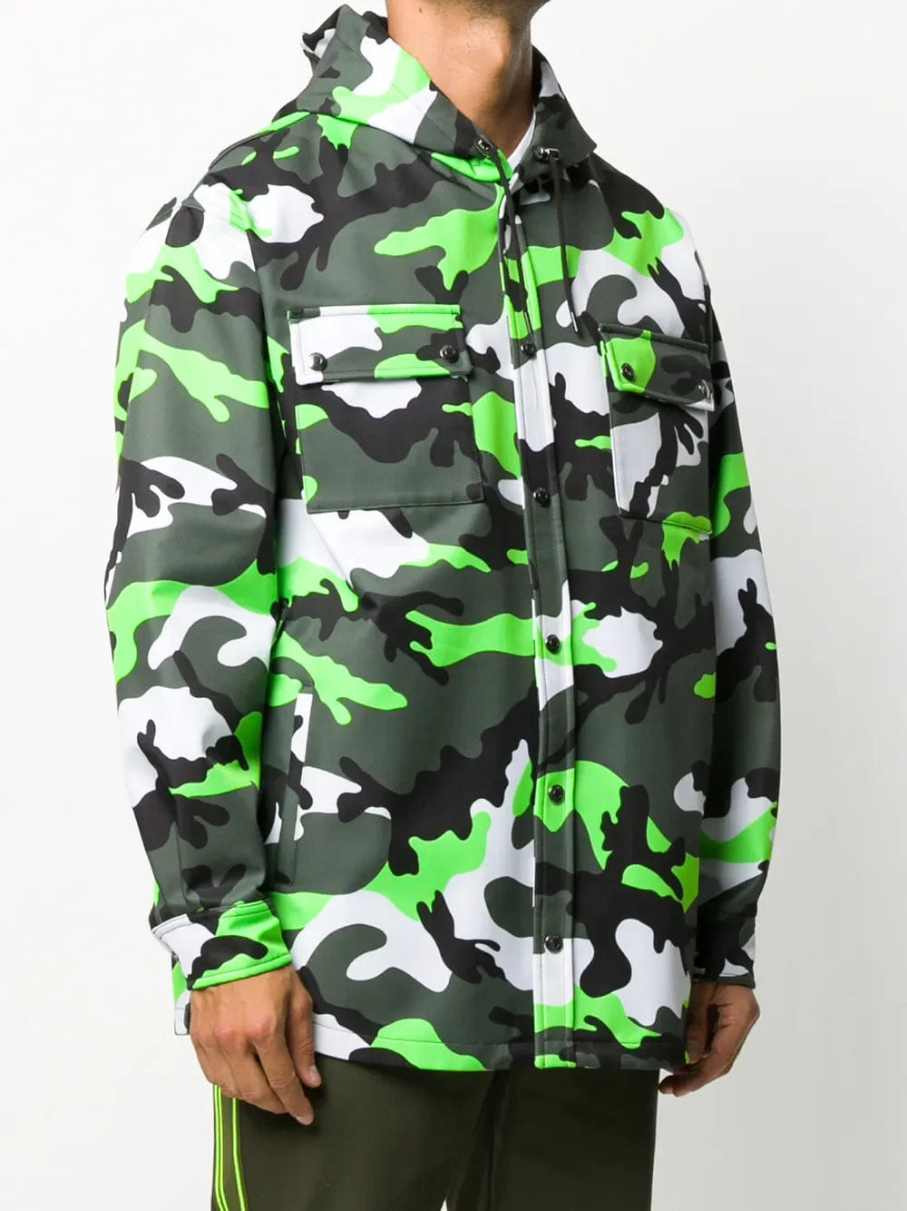 Valentino Garavani Camouflage Print Hooded Jacket