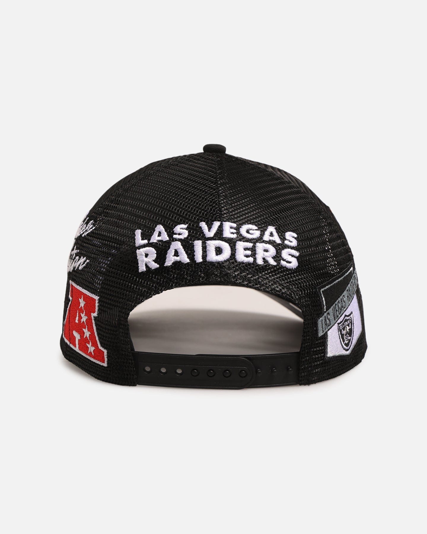 New Era Las Vegas Raiders Mesh Crown All Over Logos 9FORTY A - Frame Snapback Official Team Colour
