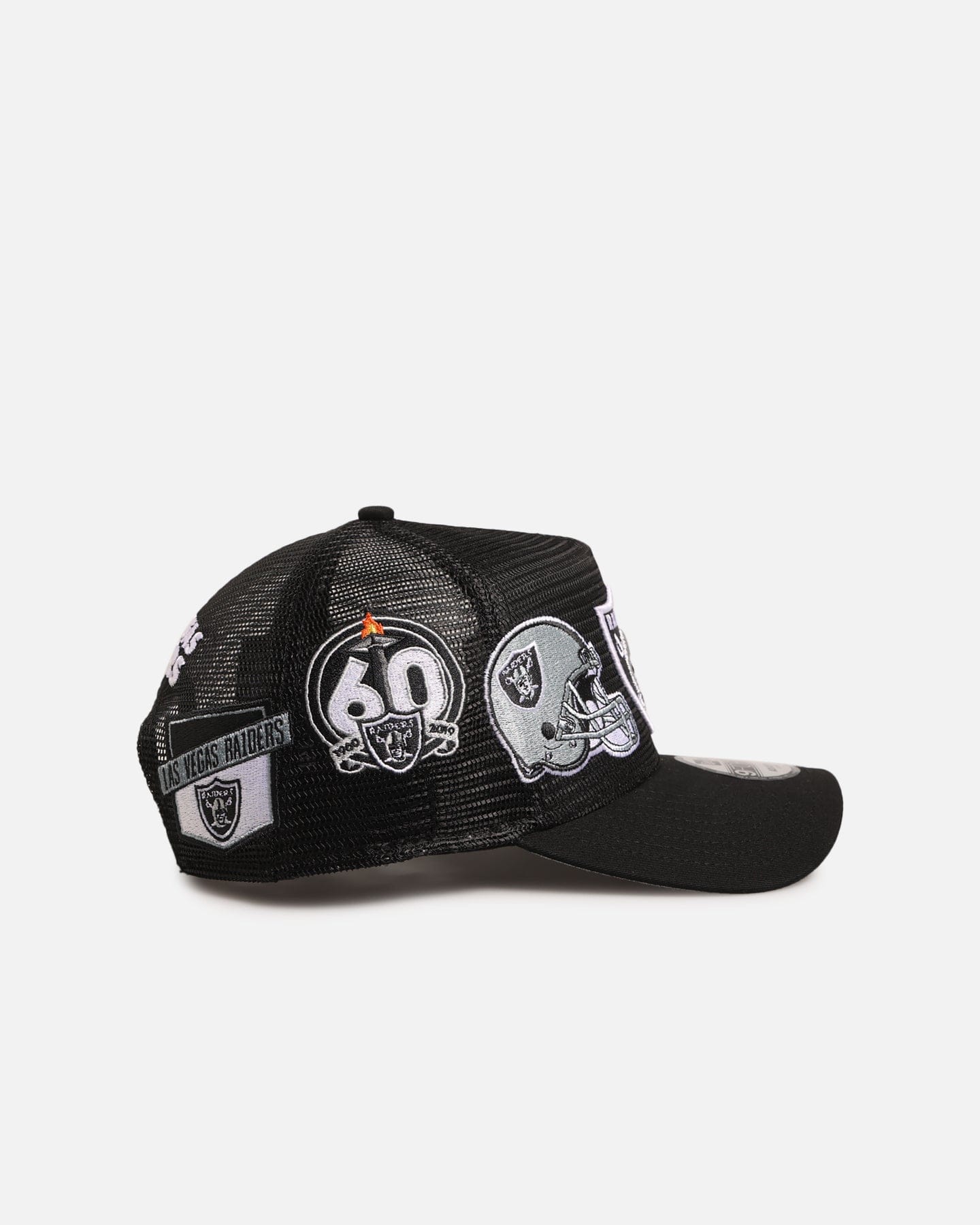New Era Las Vegas Raiders Mesh Crown All Over Logos 9FORTY A - Frame Snapback Official Team Colour